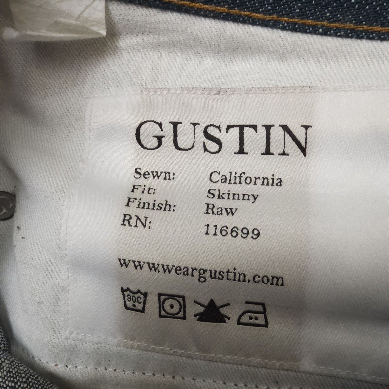 Gustin GUSTIN California Skinny Selvedge Indigo Denim Jeans 32×28 Size US 32 / EU 48 - 8 Thumbnail