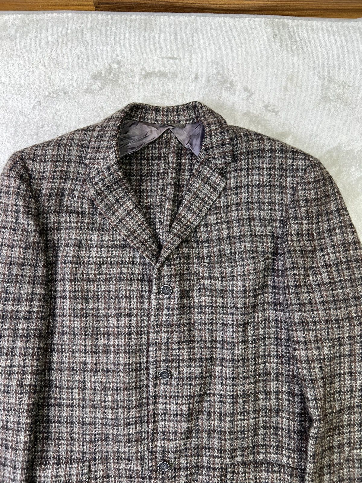 Harris Tweed Harris Tweed Pure Scottish Wool Blazer Brown Multi Check Size 40R - 2 Thumbnail