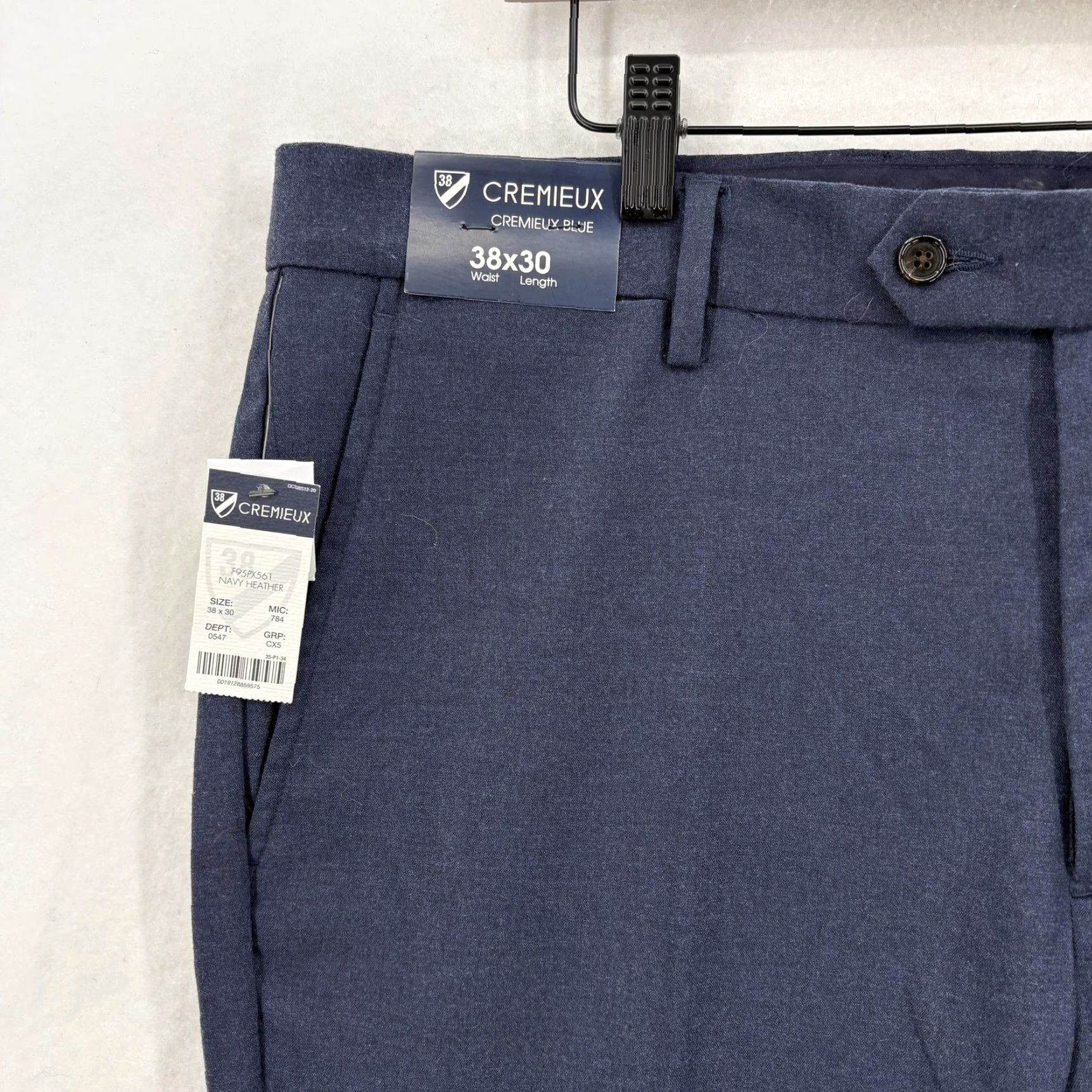 Cremieux Cremieux Blue Dress Pants Mens 38x30 Navy Heather Regular Fit Stretch Business Pants Size US 38 / EU 54 - 3 Thumbnail