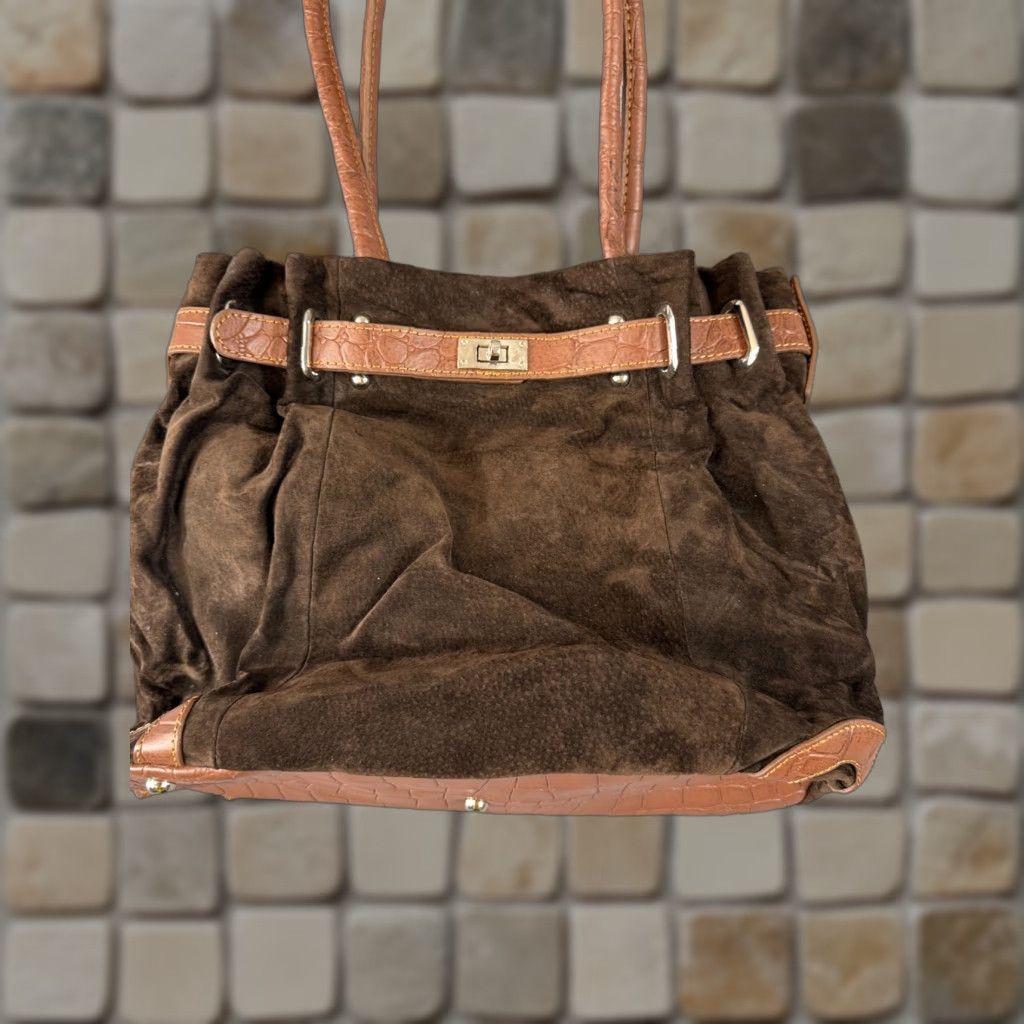 Vintage VINTAGE Gun Tote’n Mamas Shoulder Bag Womens Brown Concealed Carry Suede Leather Purse Size ONE SIZE - 1 Thumbnail