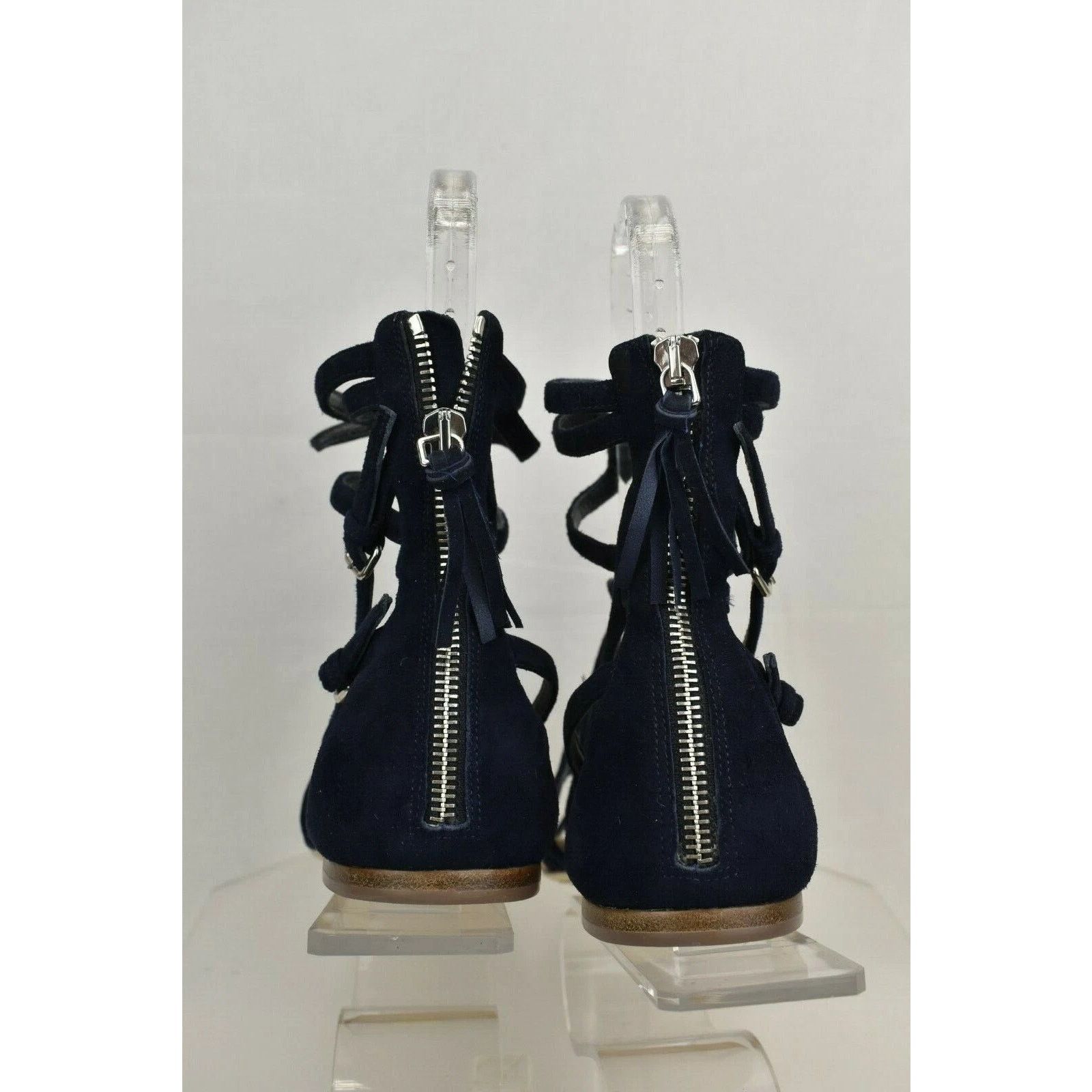 Prada NEW MIU MIU PRADA BLUE SUEDE GLADIATOR FLATS SANDALS 38 Size US 8 / IT 38 - 2 Thumbnail