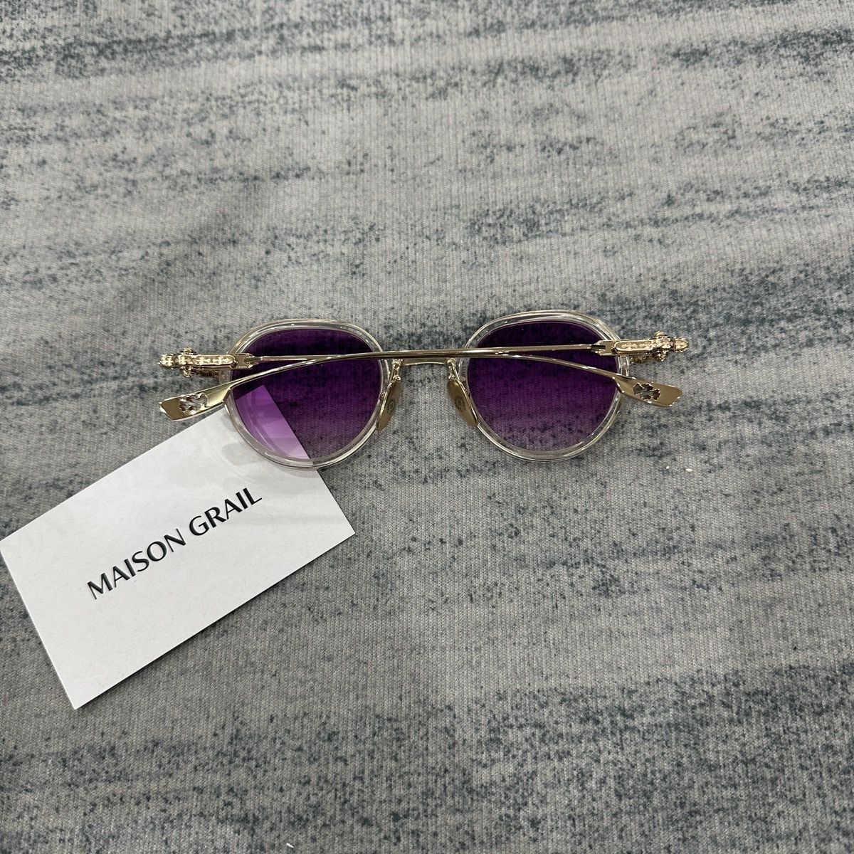 Chrome Hearts CHROME HEARTS SEX T-9 CRYSTAL - GOLD PLATED SUNGLASSES Size ONE SIZE - 4 Thumbnail