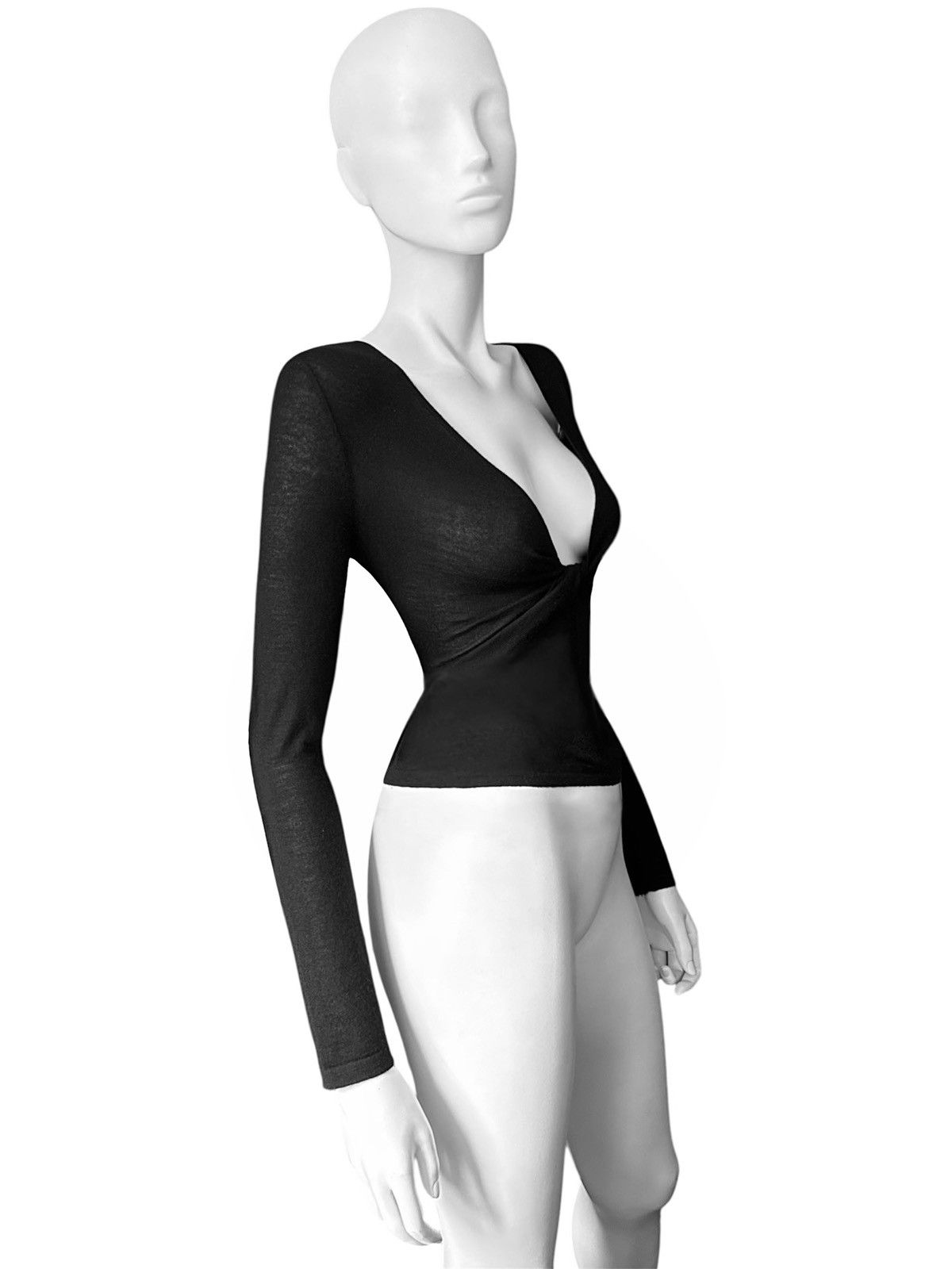 Gucci Runway Gucci by Tom Ford Draped Semi Sheer Cashmere Blouse Size M / US 6-8 / IT 42-44 - 1 Thumbnail
