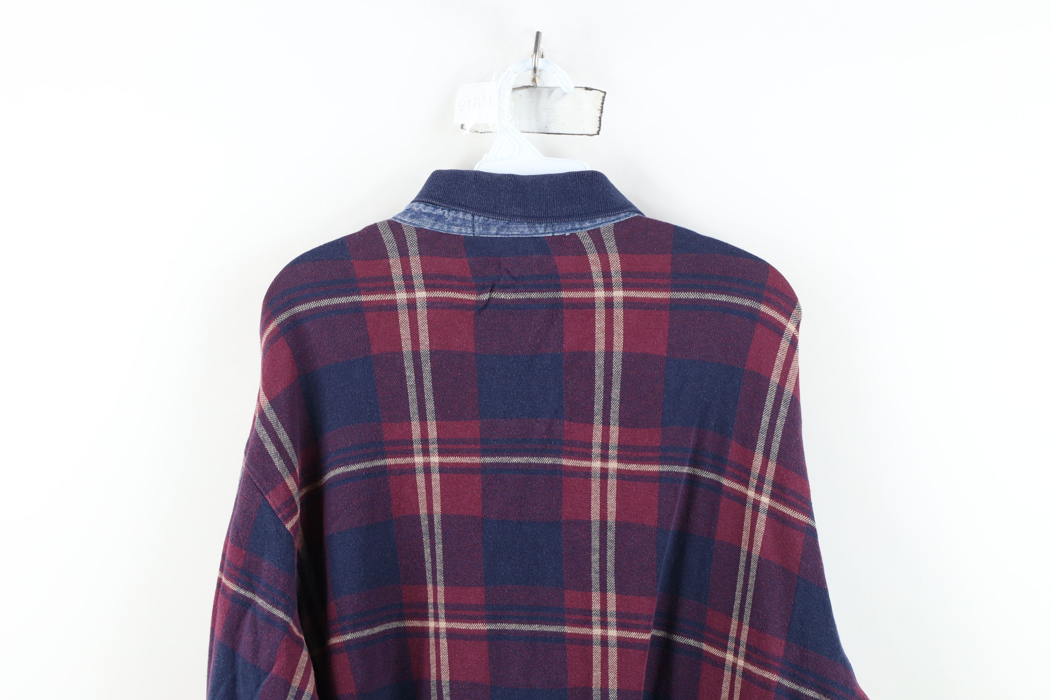 Vintage Vintage 90s Streetwear Collared Long Sleeve Rugby Polo Plaid Size US L / EU 52-54 / 3 - 13 Thumbnail