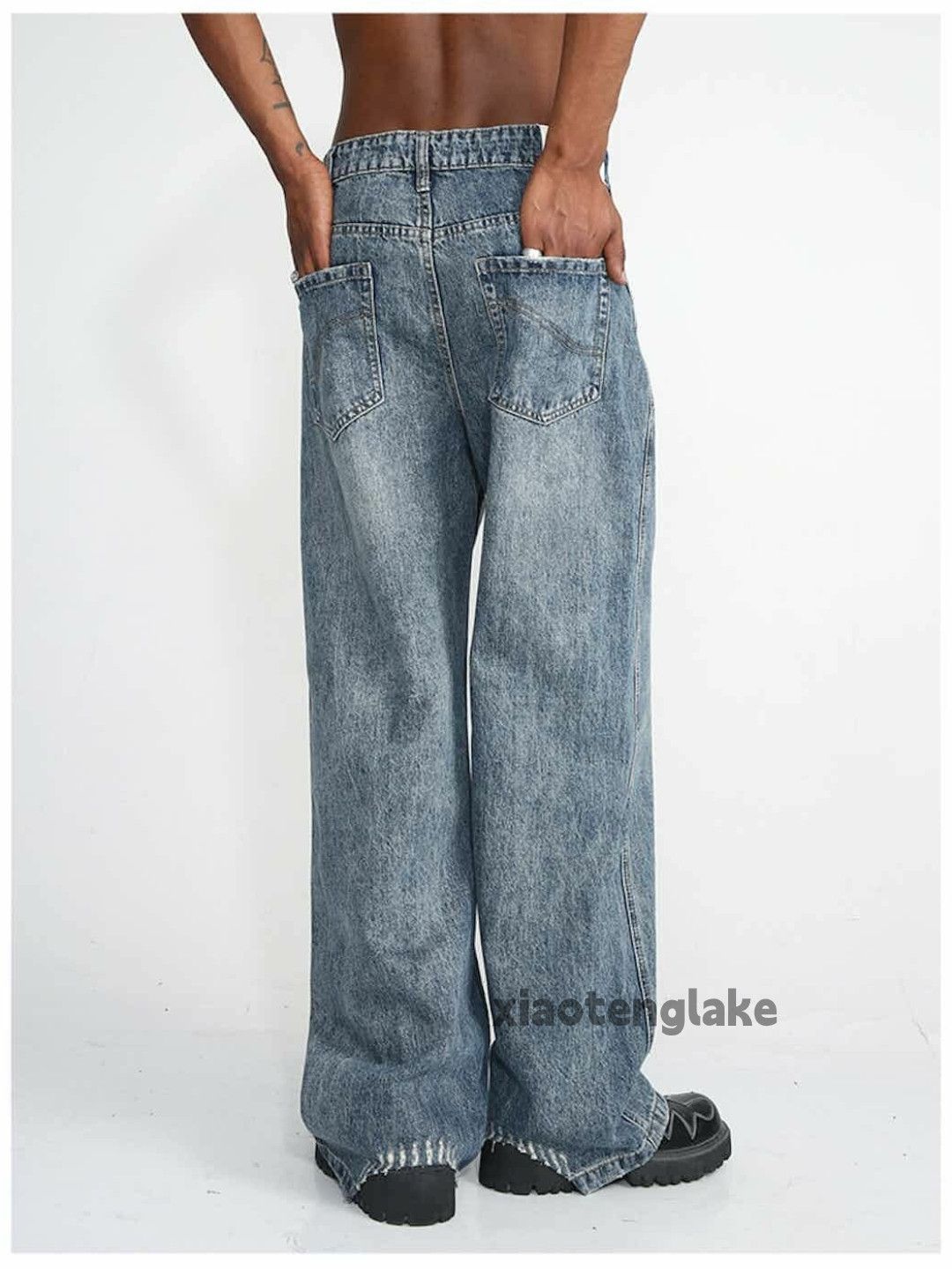 Jean × Vintage washed faded y2k skate hiphop damaged jeans Size US 30 / EU 46 - 4 Thumbnail