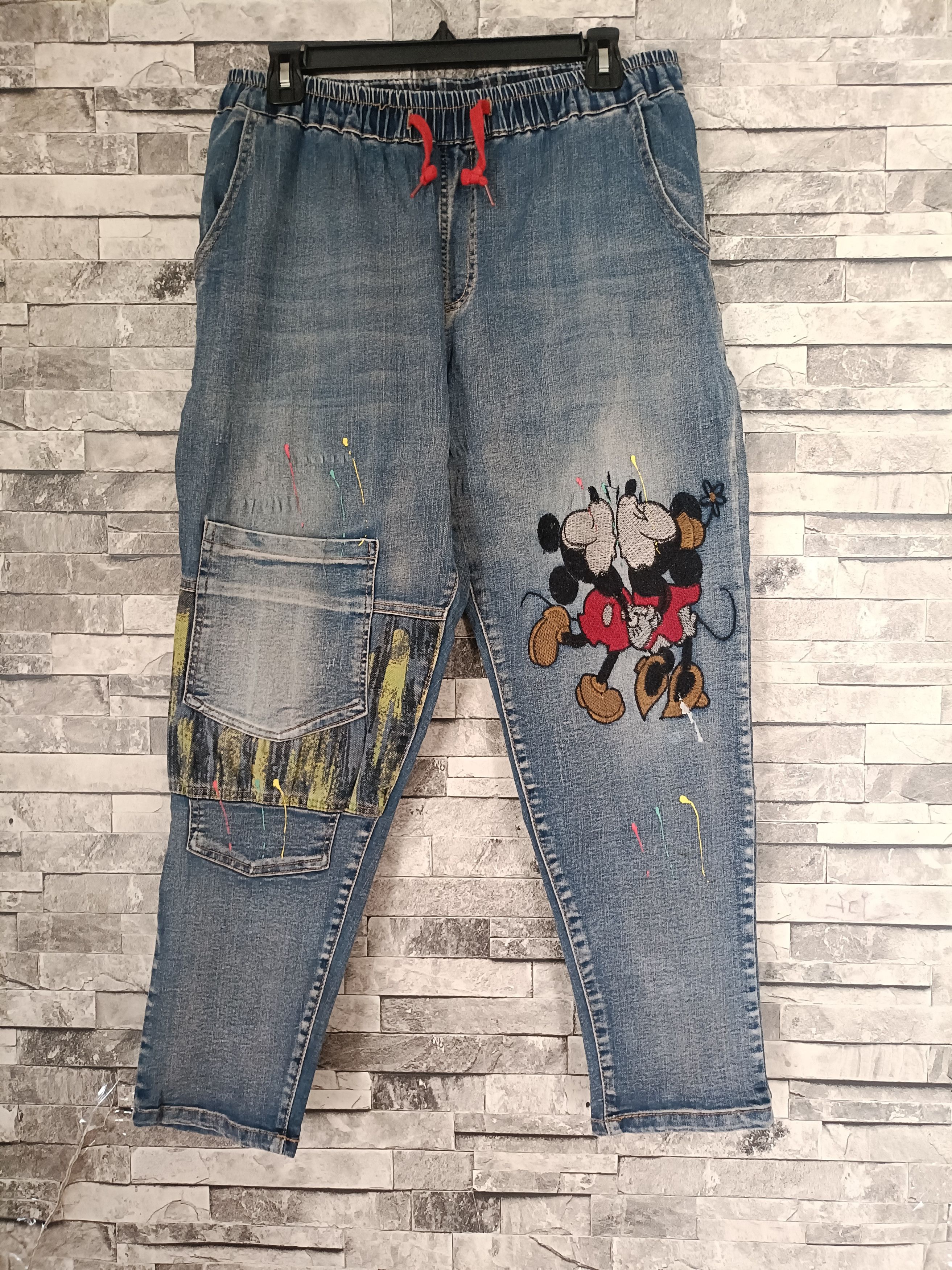 Disney Disney Mickey mouse embroidery baggy jogger jeans Size US 35 - 1 Thumbnail