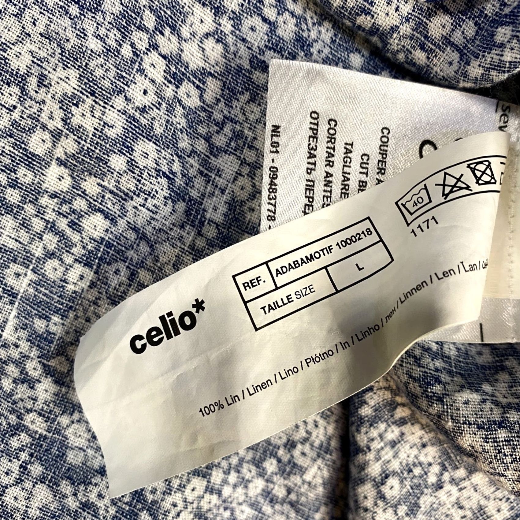 Celio VINTAGE Celio Shirt Blue L All Over Floral Print 100% Linen Floral Shirt Mens L Blues Size US L / EU 52-54 / 3 - 4 Thumbnail