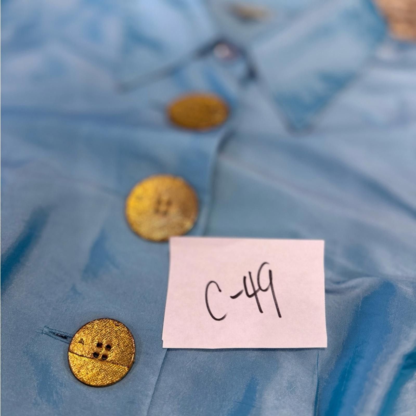 Agora Agora shimmery teal suit jacket/top large gold buttons SZ M Size M / US 6-8 / IT 42-44 - 12 Thumbnail