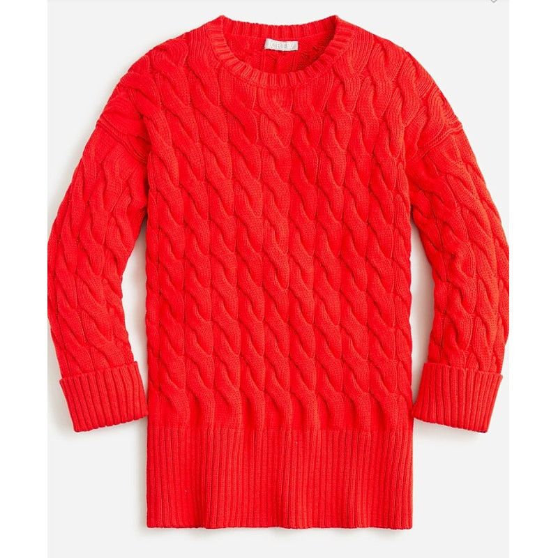 J.Crew J Crew Womens Cable Knit Side Slit Sweater Classic Holiday Size S / US 4 / IT 40 - 1 Thumbnail