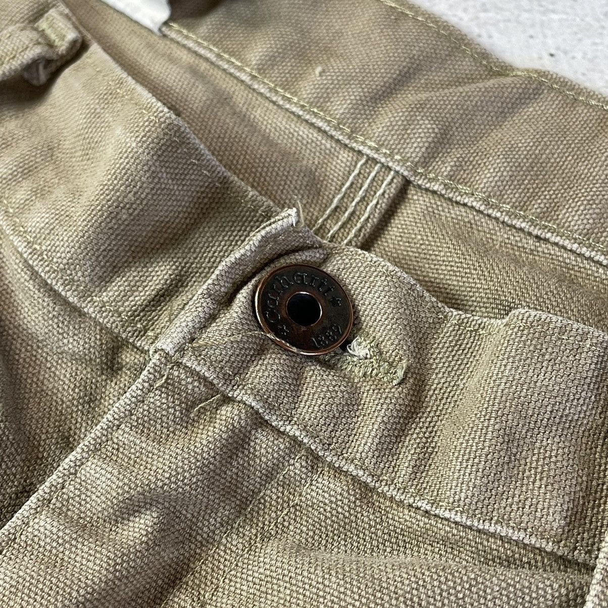 Carhartt × Vintage VTG CARHARTT BEIGE CANVAS DOUBLE KNEE CARPENTER PANTS Size US 34 / EU 50 - 7 Thumbnail