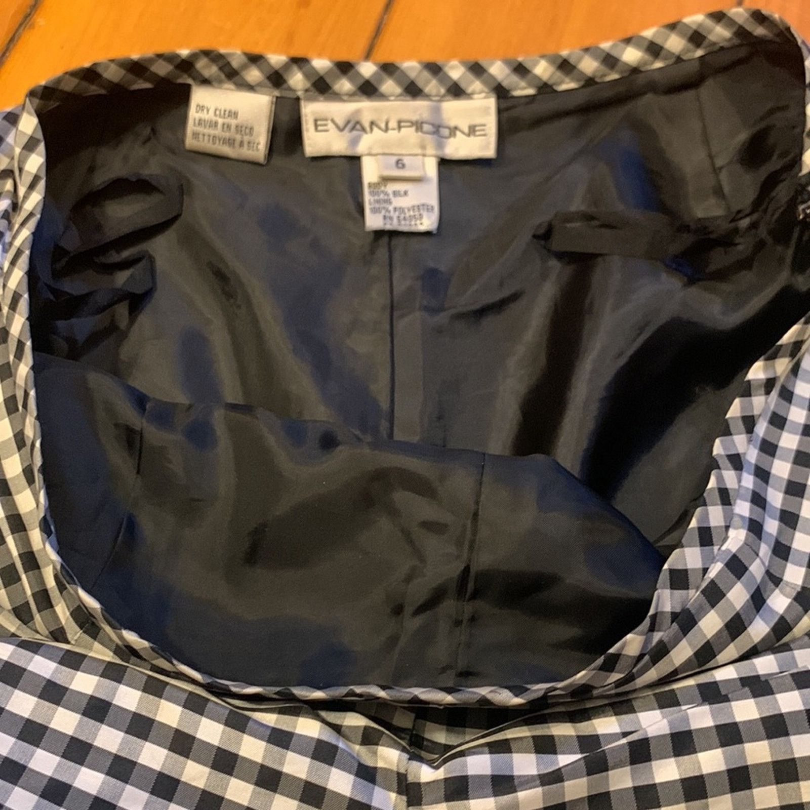 Evan Picone 90’s Evan-Picone black&white gingham check silk lined pants Size 28" / US 6 / IT 42 - 7 Thumbnail