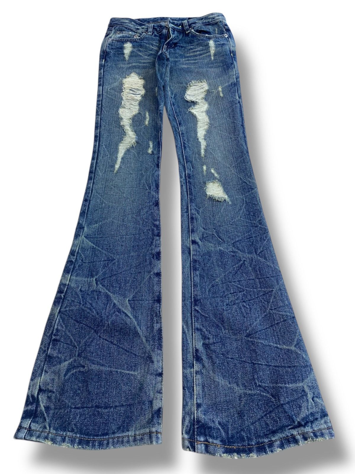 Japanese Brand Japanese Brand Ripped Style Flare Jeans Size US 28 / EU 44 - 1 Thumbnail