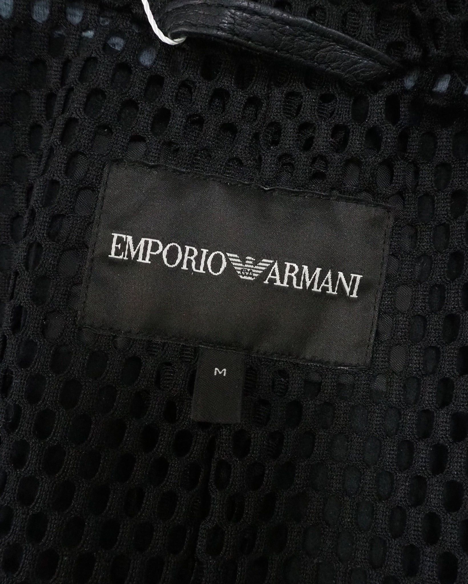 Emporio Armani Emporio Armani Black Hooded Zip-Front Leather Jacket $1125 Size US M / EU 48-50 / 2 - 4 Thumbnail
