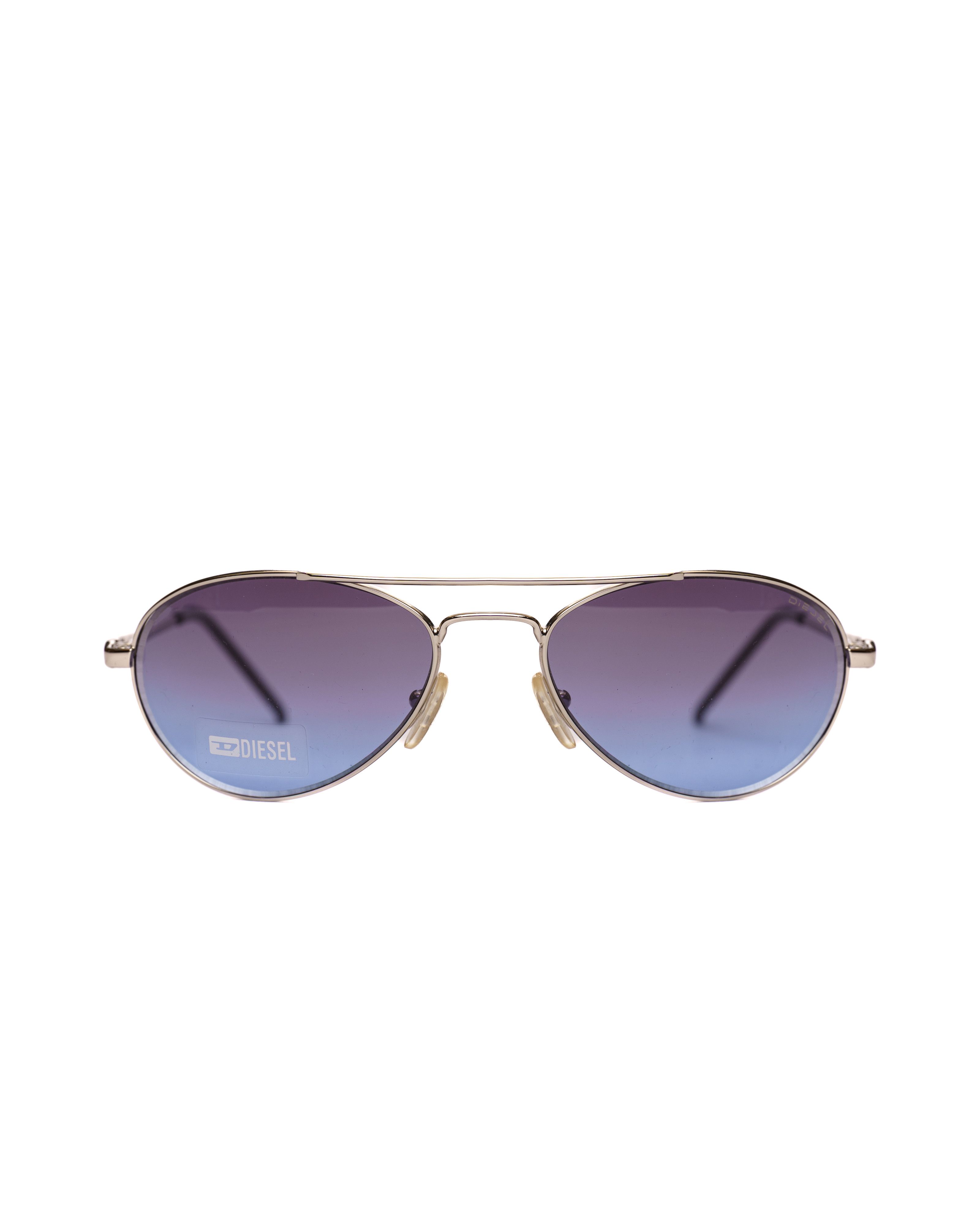 Diesel Diesel '00s Silver & Blue Lens Aviator Sunglasses Size ONE SIZE - 1 Thumbnail