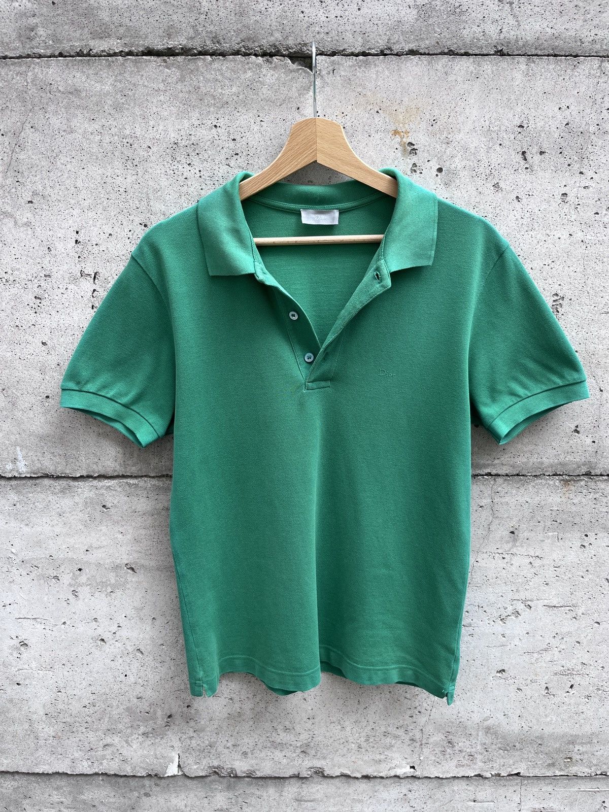 Dior Homme 2008-10 Green Logo Polo Shirt Y2K Indiesleaze