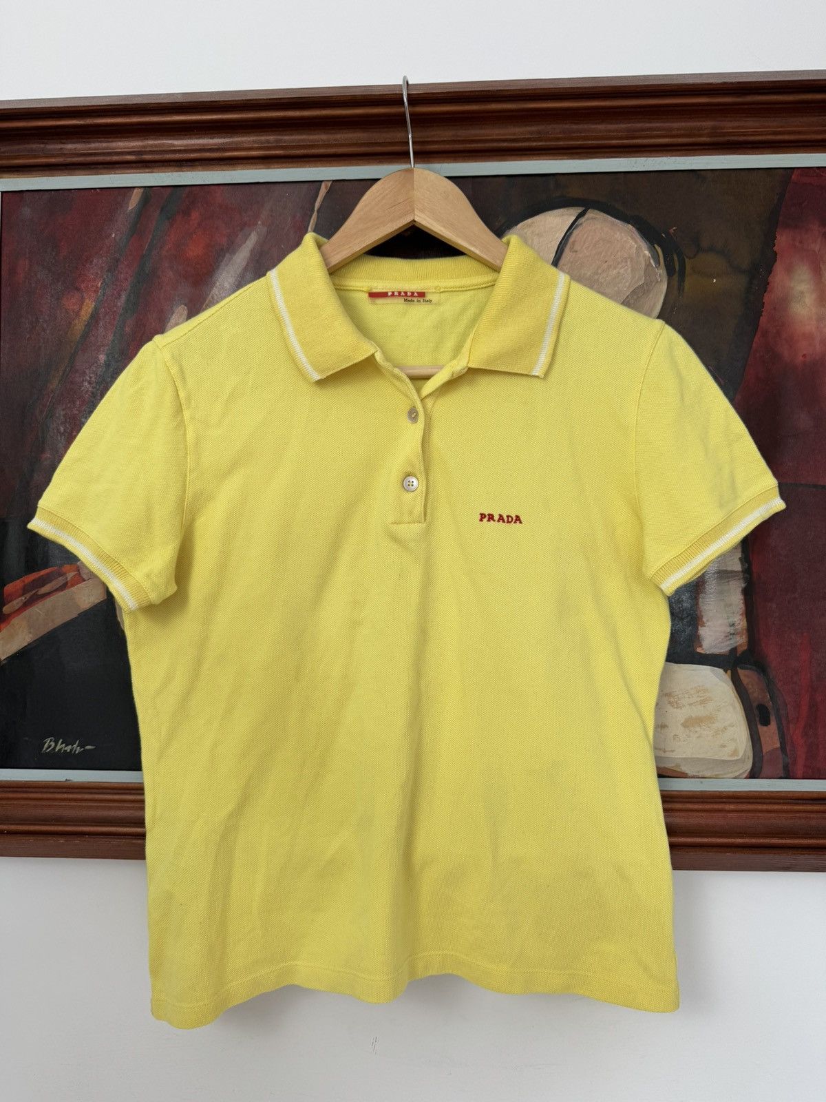Prada Prada Polo Shirt Vintage Y2k Designer Luxury Women Yellow Size M / US 6-8 / IT 42-44 - 1 Thumbnail