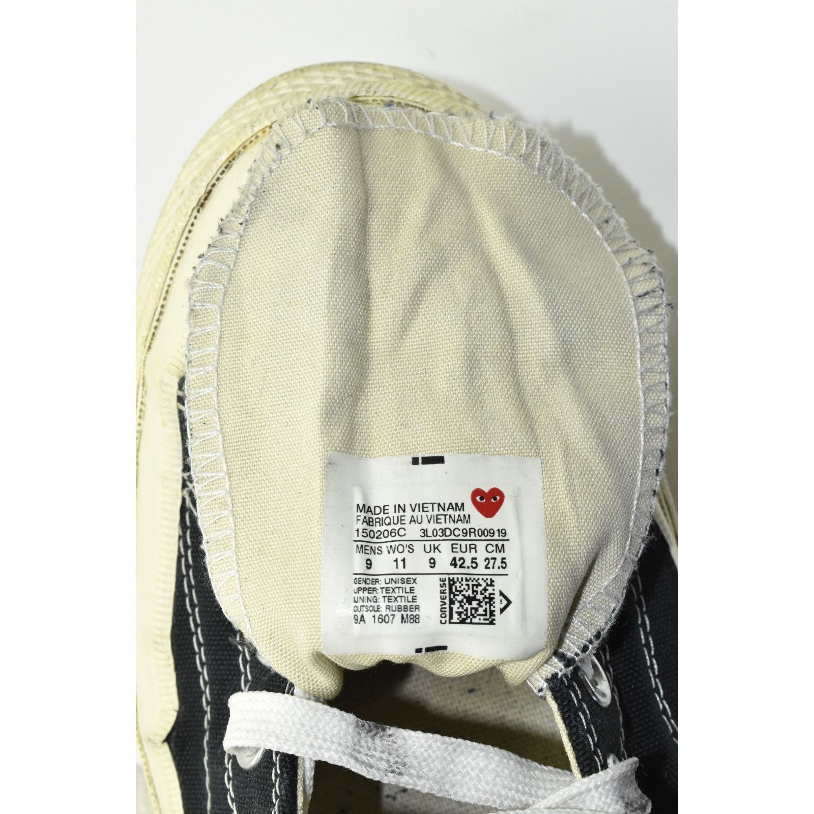 Converse CONVERSE PLAY X COMME DES GARCONS Chuck 70 Canvas Shoes Sz 9 Size US 9 / EU 42 - 6 Thumbnail