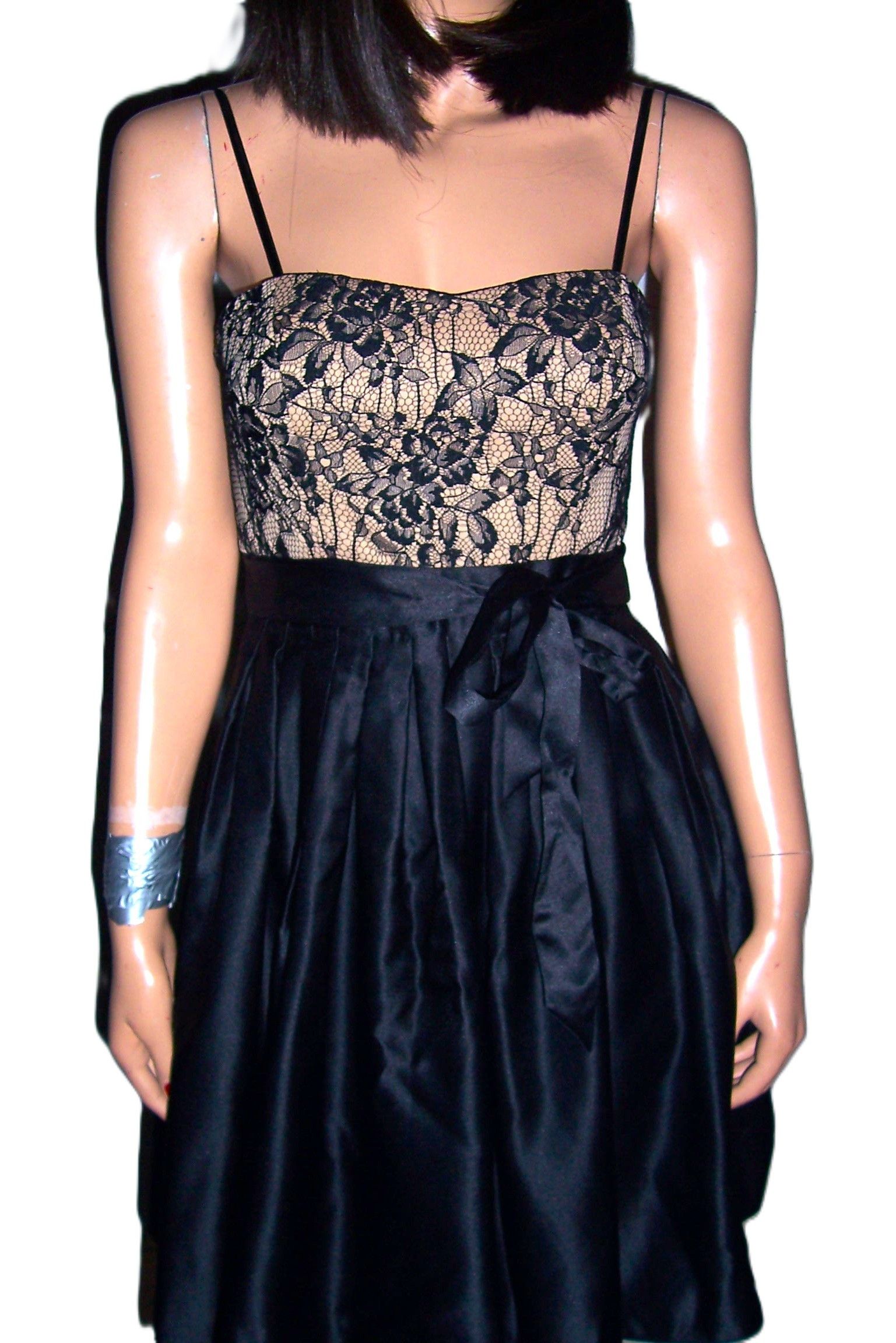 Other Aidan Mattox Black Beige Floral Lace Dress 4 Size S / US 4 / IT 40 - 3 Thumbnail