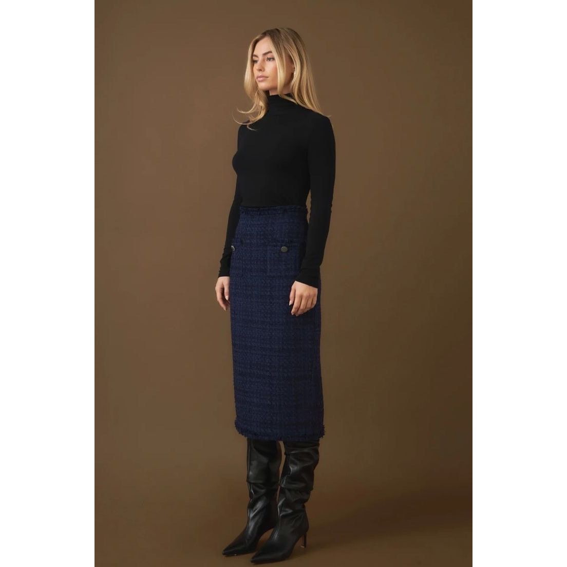 Marc Jacobs Marc by Marc Jacobs Y2K Indigo Wool Moto Zip Skirt Sz 12 Size 34" / US 12 / IT 48 - 12 Thumbnail