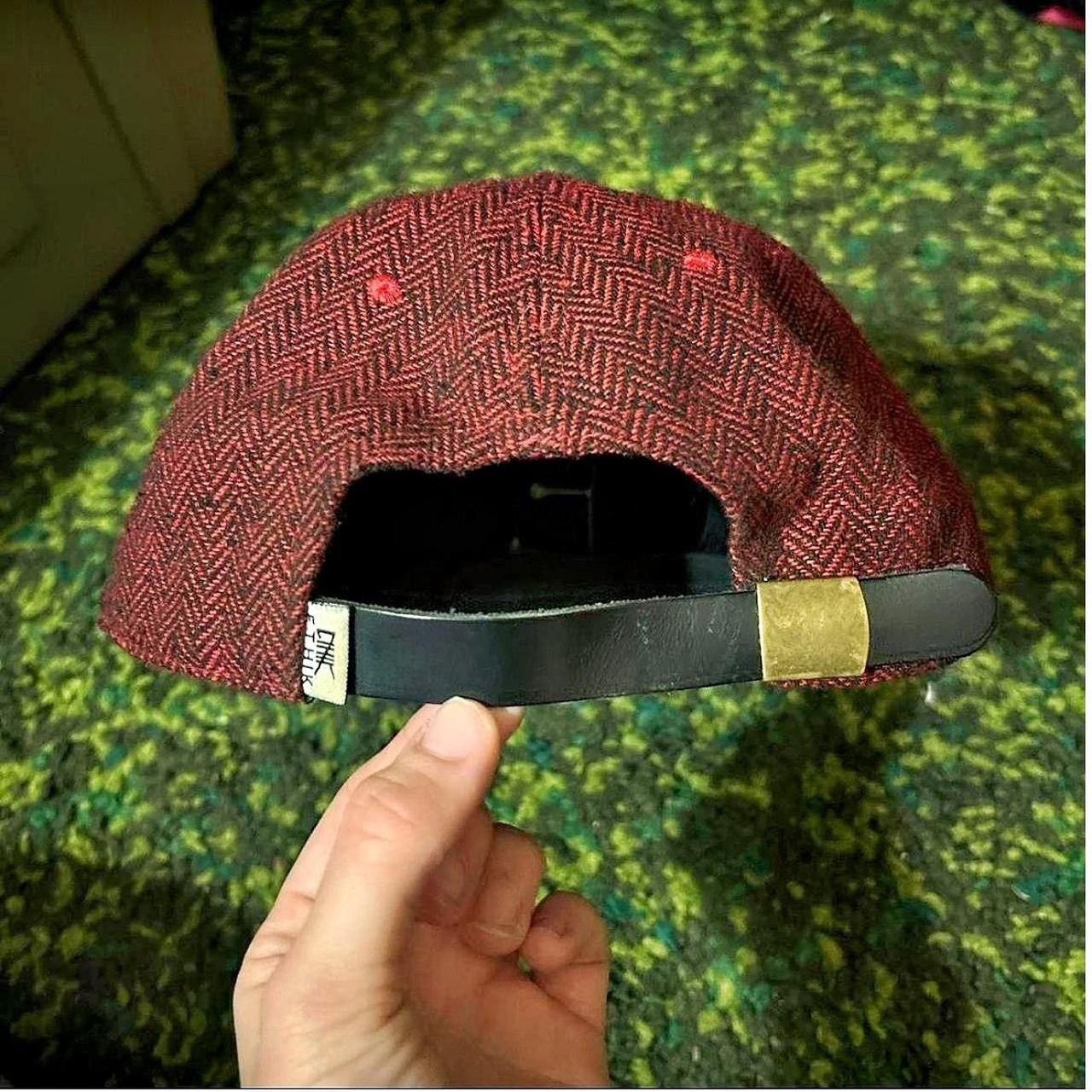 Ethik Ethik Embroidered Burgundy Herringbone Hat Size ONE SIZE - 4 Thumbnail