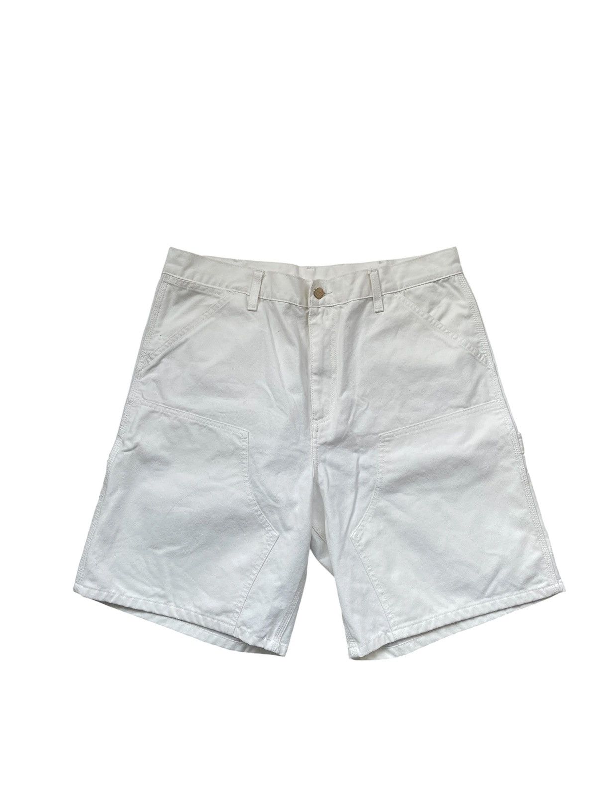 Carhartt Wip Carhartt WIP Double Knee Carpenter Shorts White Size US 34 / EU 50 - 1 Thumbnail
