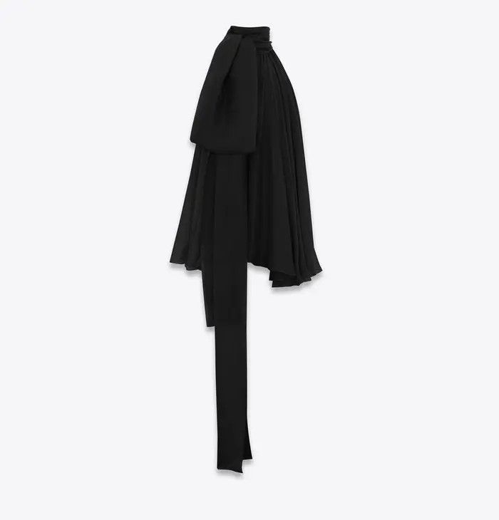 Saint Laurent Paris o1la1rc1a1225 780292 Lavallière-Neck Silk Muslin Tank Top Size US XL / EU 56 / 4 - 3 Thumbnail
