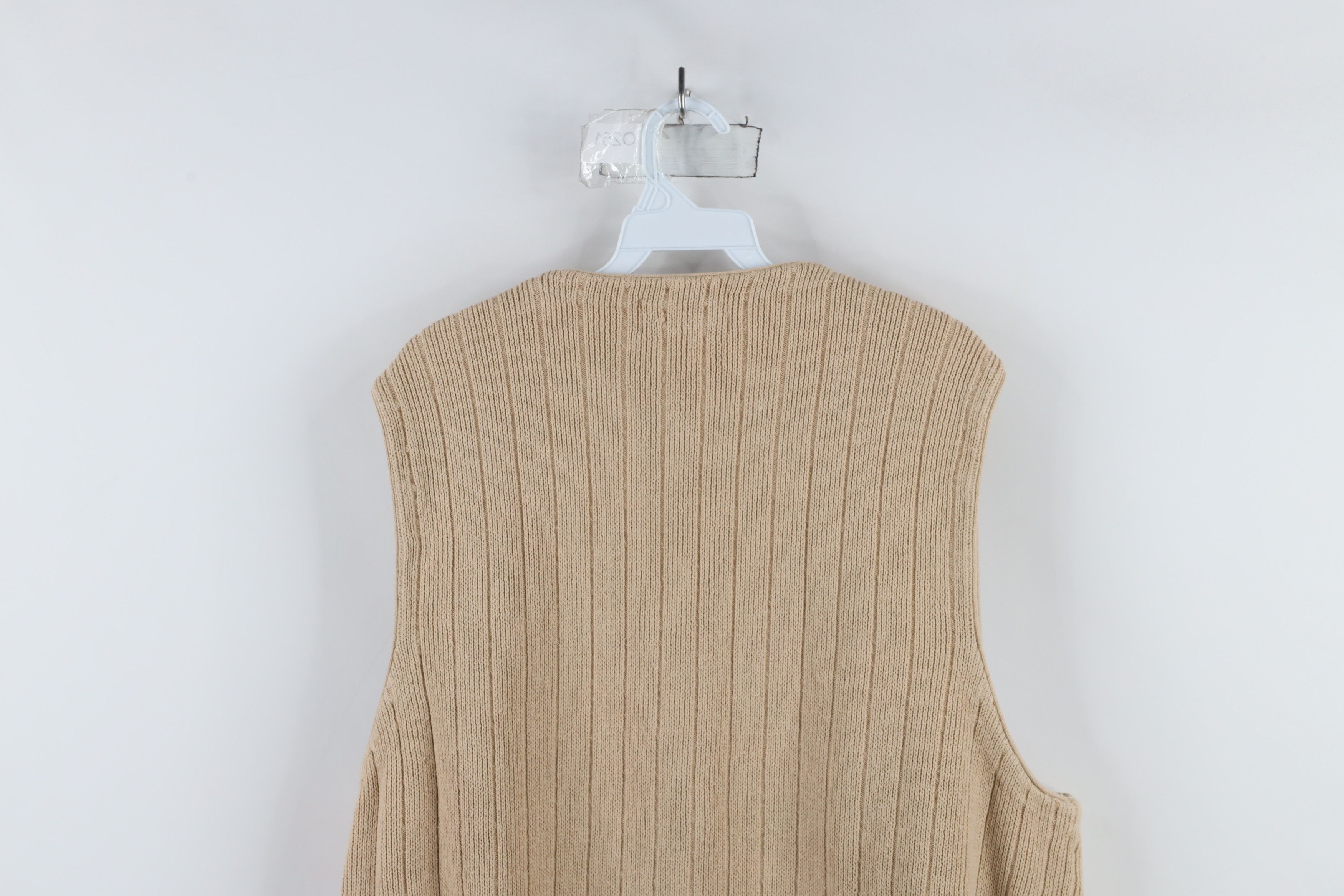 Eddie Bauer × Vintage Vintage 90s Eddie Bauer Knit Cardigan Sweater Vest Beige Size US L / EU 52-54 / 3 - 9 Thumbnail