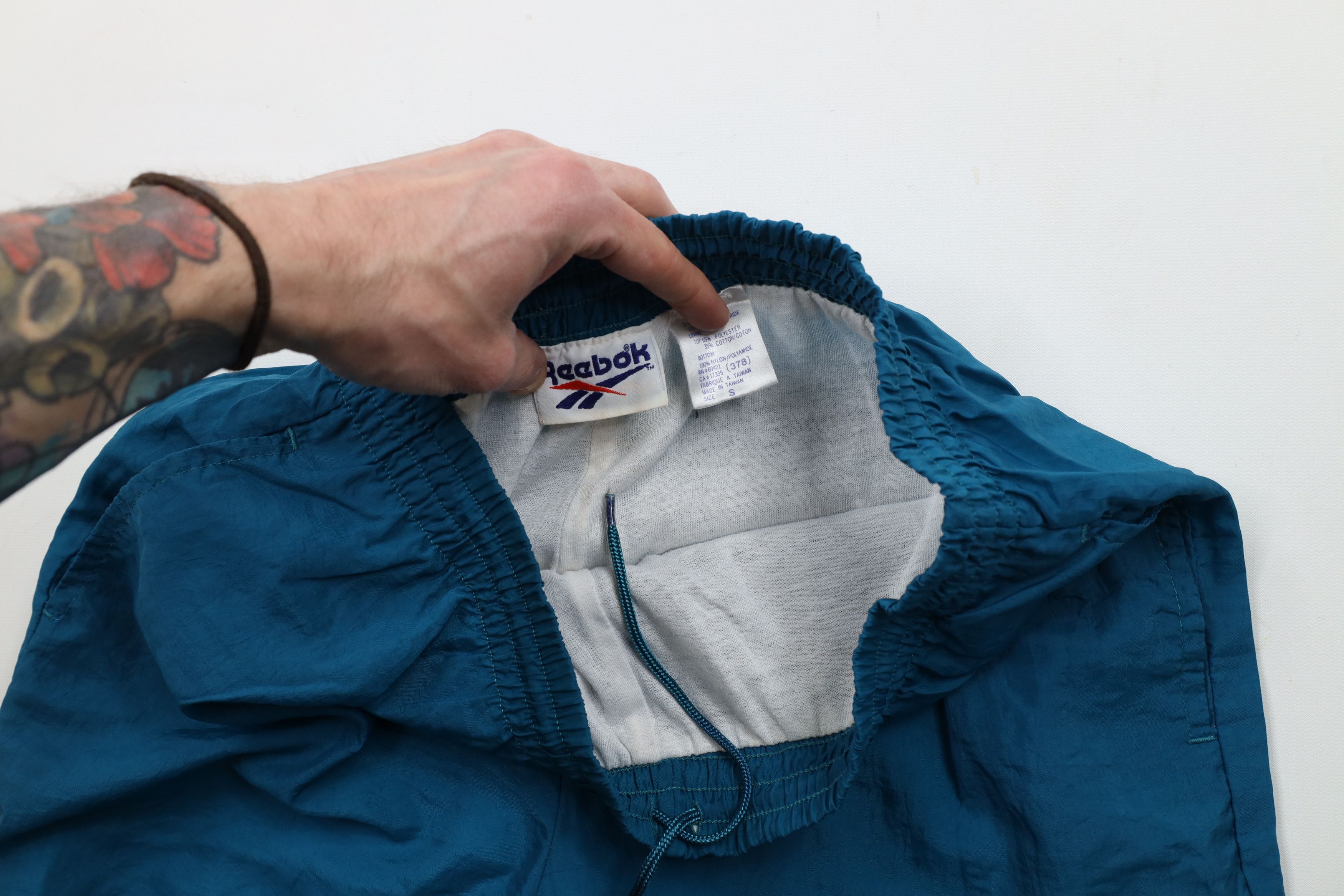 Reebok × Vintage Vintage 90s Reebok Lined Windbreaker Joggers Pants Teal Size US 32 / EU 48 - 8 Thumbnail