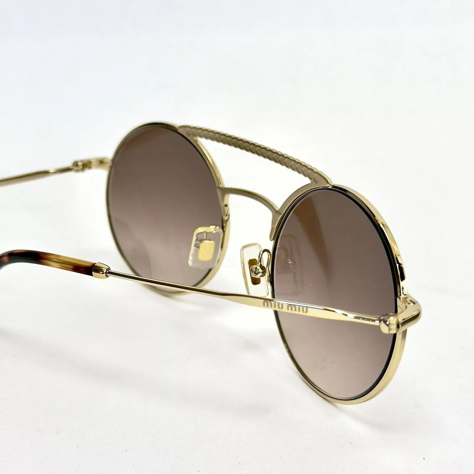 Miu Miu MIU MIU SOCIETE MU52VS CRYSTAL Bar Brown Gold Round 52V Size ONE SIZE - 2 Thumbnail