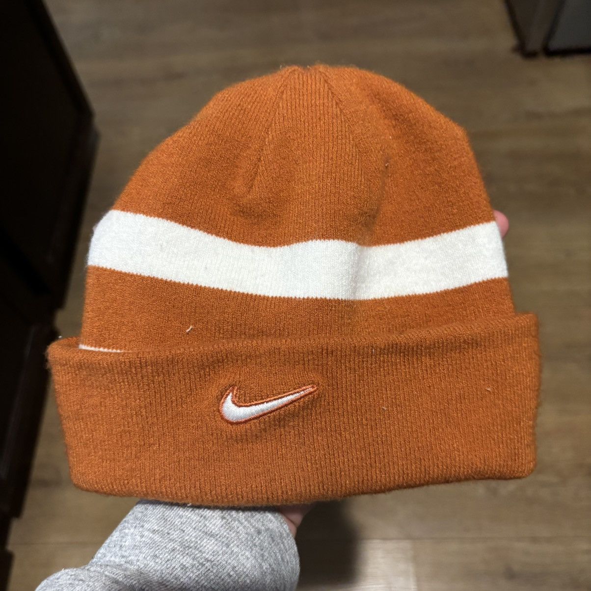 Nike Y2K 2000s Nike Texas Longhorns Swoosh Logo Beanie Hat Size ONE SIZE - 2 Thumbnail