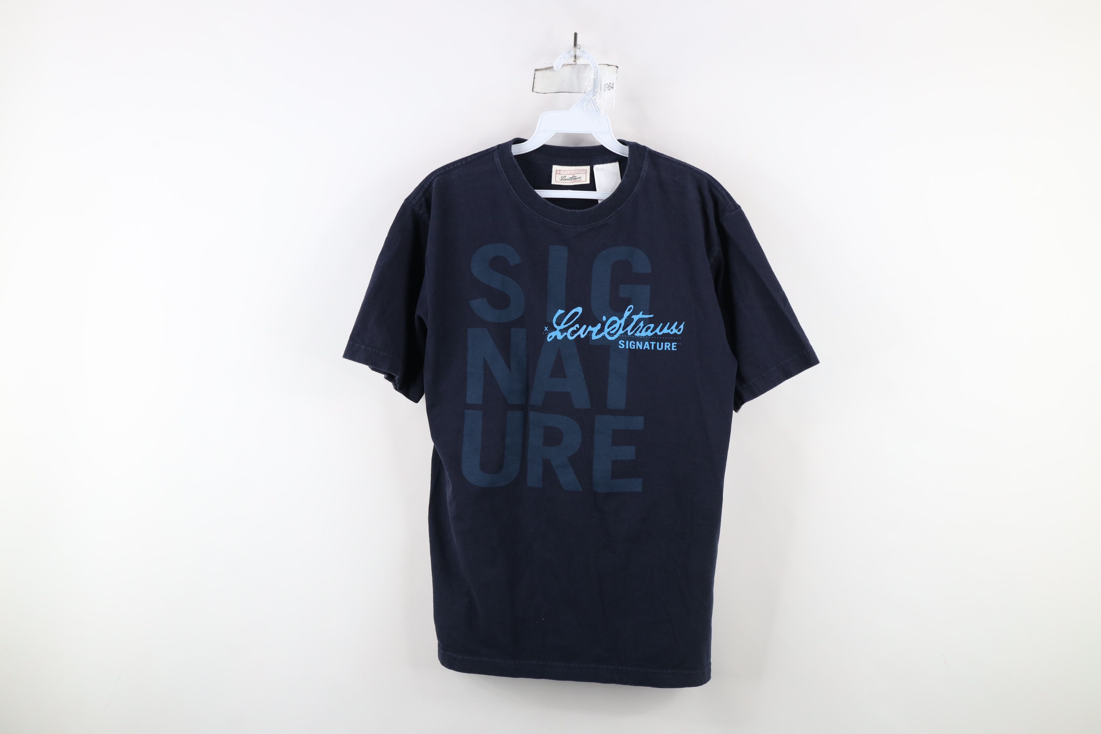 Levi's × Vintage Vintage Y2K 2003 Levis Spell Script T-Shirt Navy Blue Cotton Size US S / EU 44-46 / 1 - 1 Thumbnail