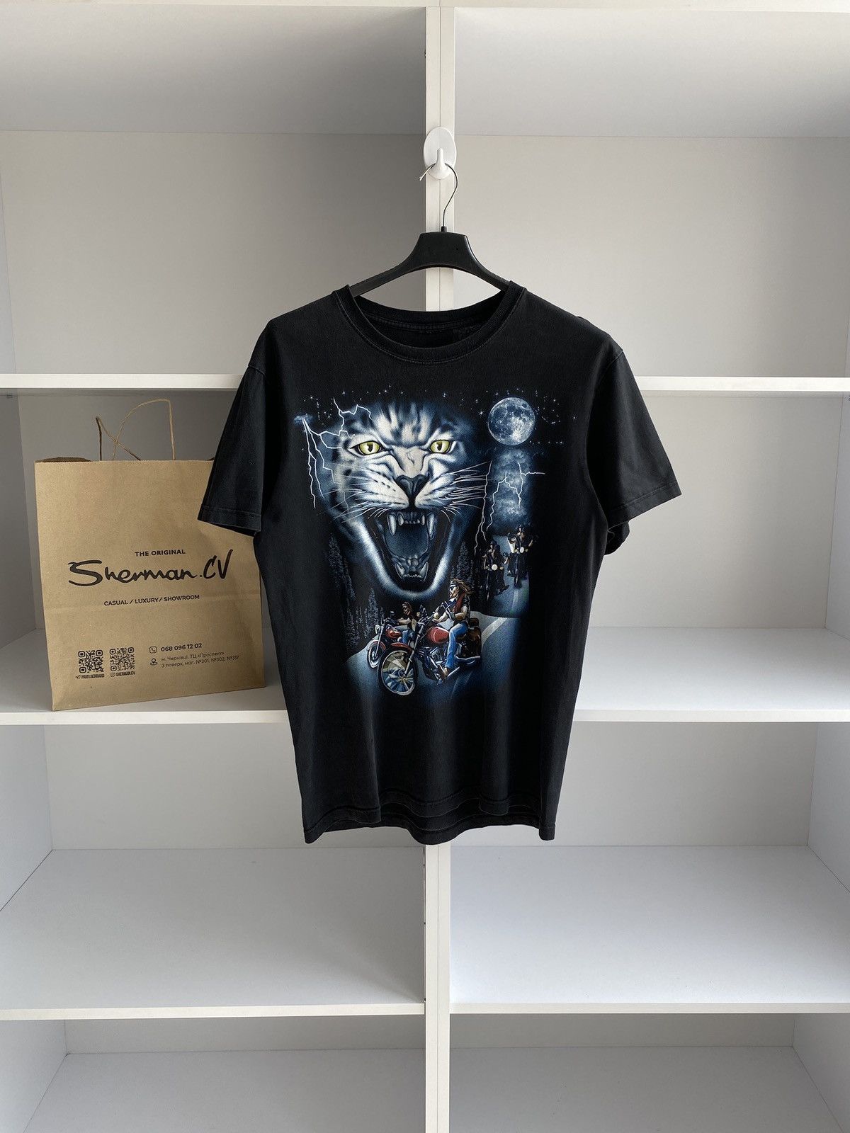Harley Davidson × Vintage Harley Davidson tee 3D style moon night cat Size US M / EU 48-50 / 2 - 1 Thumbnail