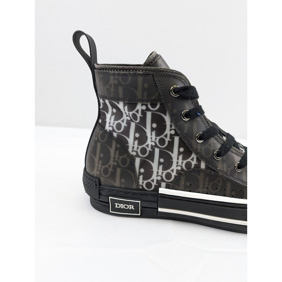 Dior o1rshd1 B23 Oblique High-Top Sneakers in Black / White Size US 12 / EU 45 - 3 Thumbnail
