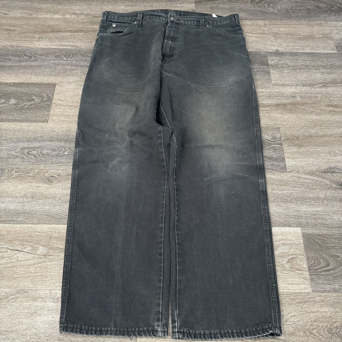 Dickies × StraightFaded × Vintage Crazy vintage Y2K dickies faded black wide leg carpenter Size US 37 - 2 Thumbnail