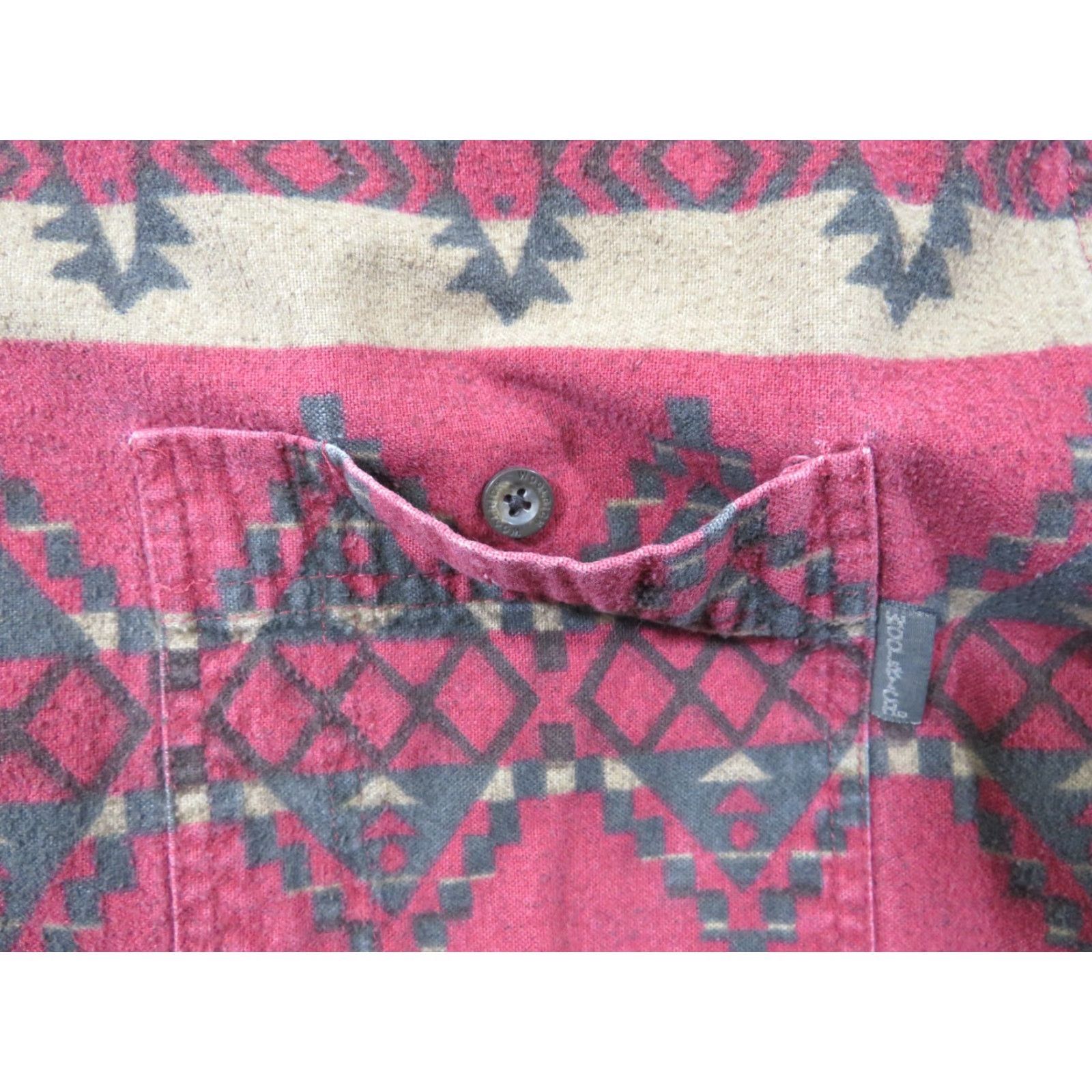 Vintage VINTAGE Woolrich Shirt Mens XL Flannel Southwestern Aztec All over Print Red Tan Button-Up Collared Long Sleeve Casual Regular Size US XL / EU 56 / 4 - 4 Thumbnail
