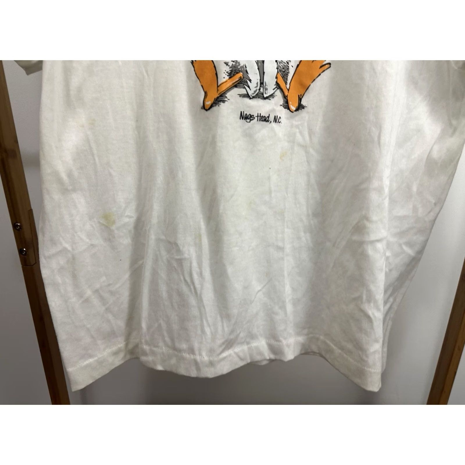 Vintage VTG 90s I Survived Hurricane Bob Paper Thin Weather Funny Duck T-Shirt XXL White Mens Shirt Size US XXL / EU 58 / 5 - 6 Thumbnail