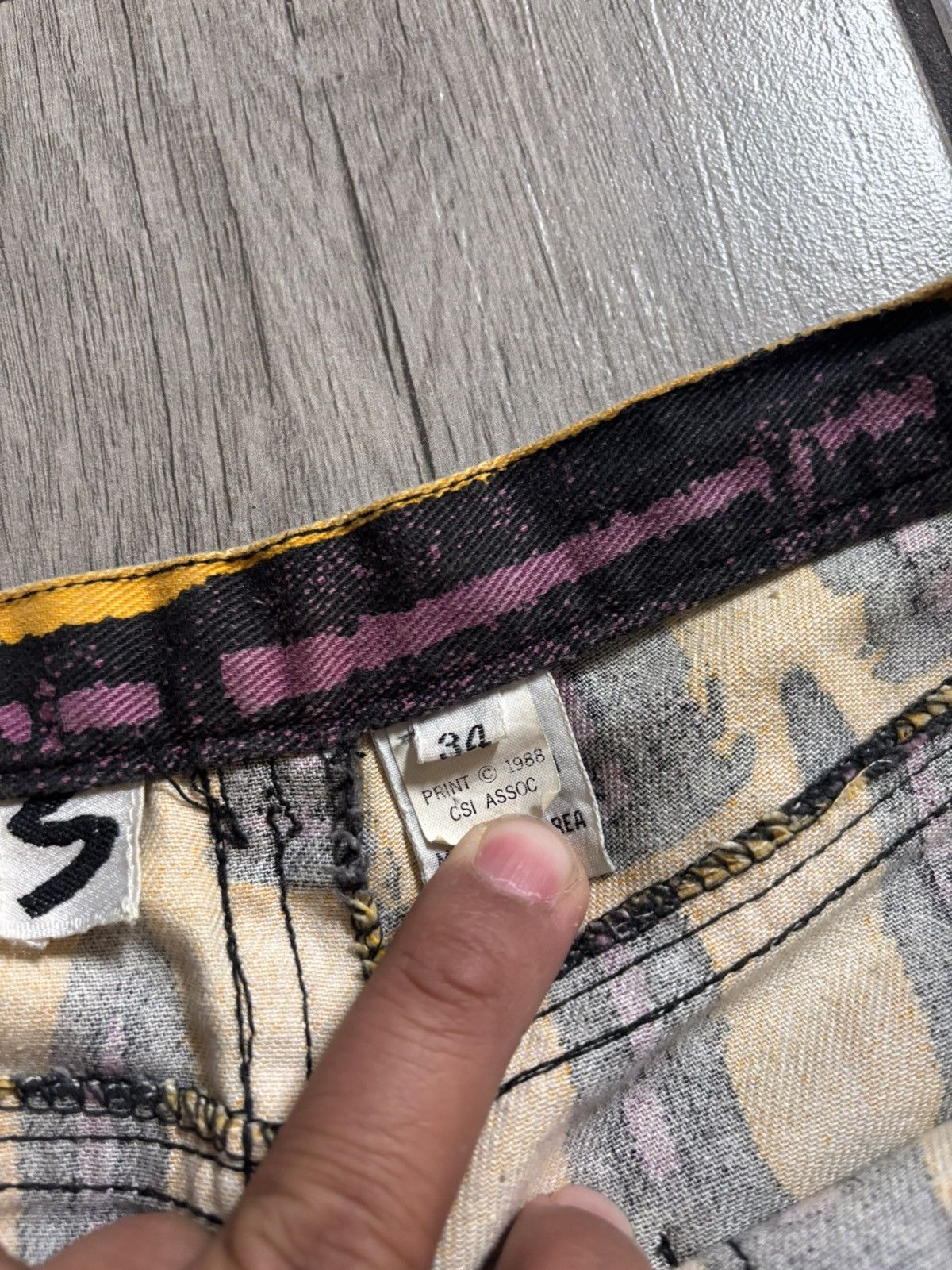 Stephen Sprouse Vintage FW88 Stephen Sprouse Bullet Print Denim Jeans Yellow Size US 34 / EU 50 - 4 Thumbnail