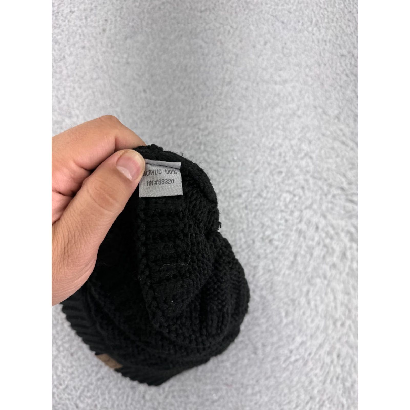 Vintage CC Beanie Toque Womens One Size Black 100% Acrylic Knit Ski Camping Warm Size ONE SIZE - 4 Thumbnail