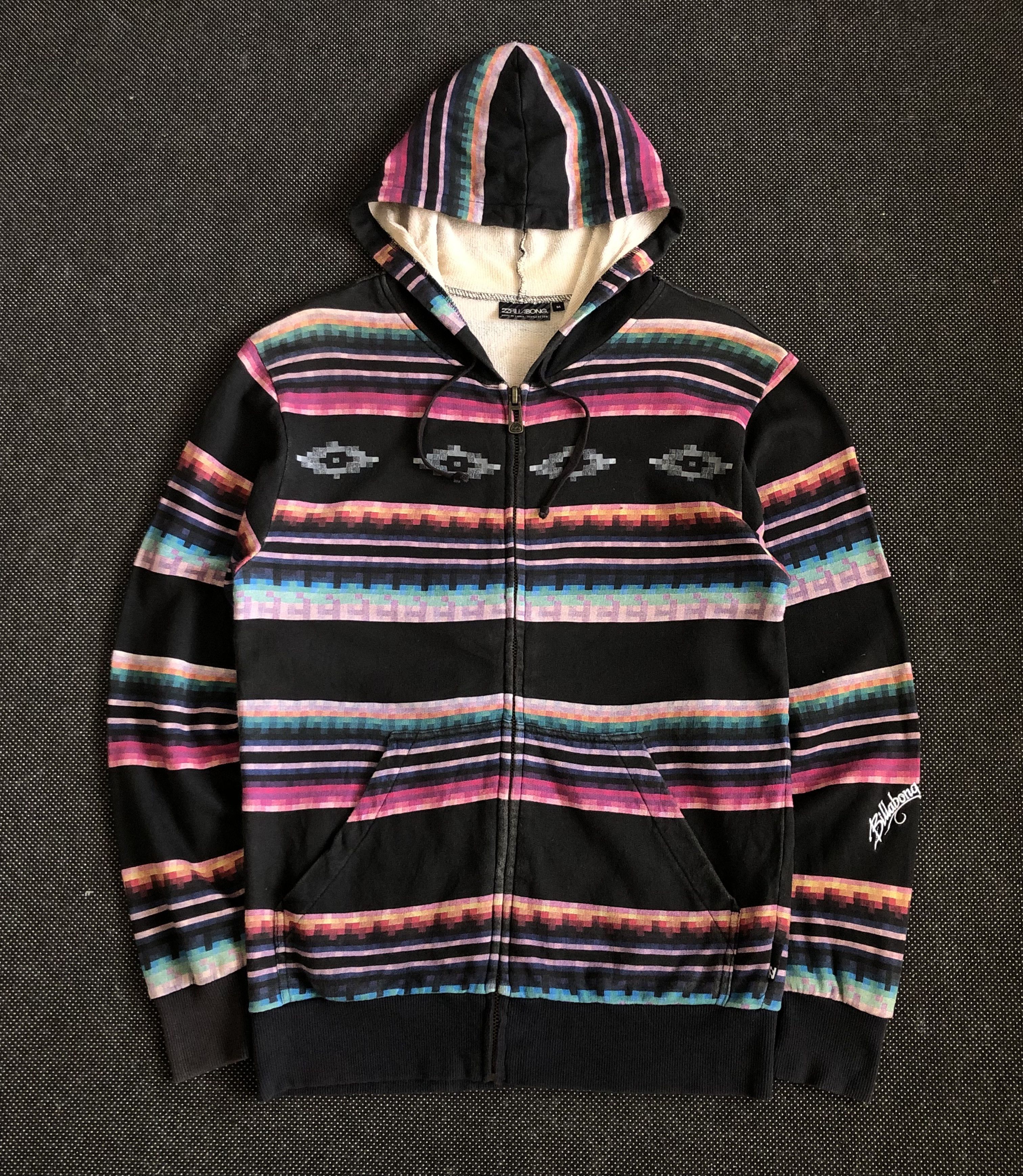 Billabong × Vintage RARE🔥VINTAGE Y2K BILLABONG NAVAJO AZTEC PRINT ZIPPER HOODIE Size US L / EU 52-54 / 3 - 1 Thumbnail