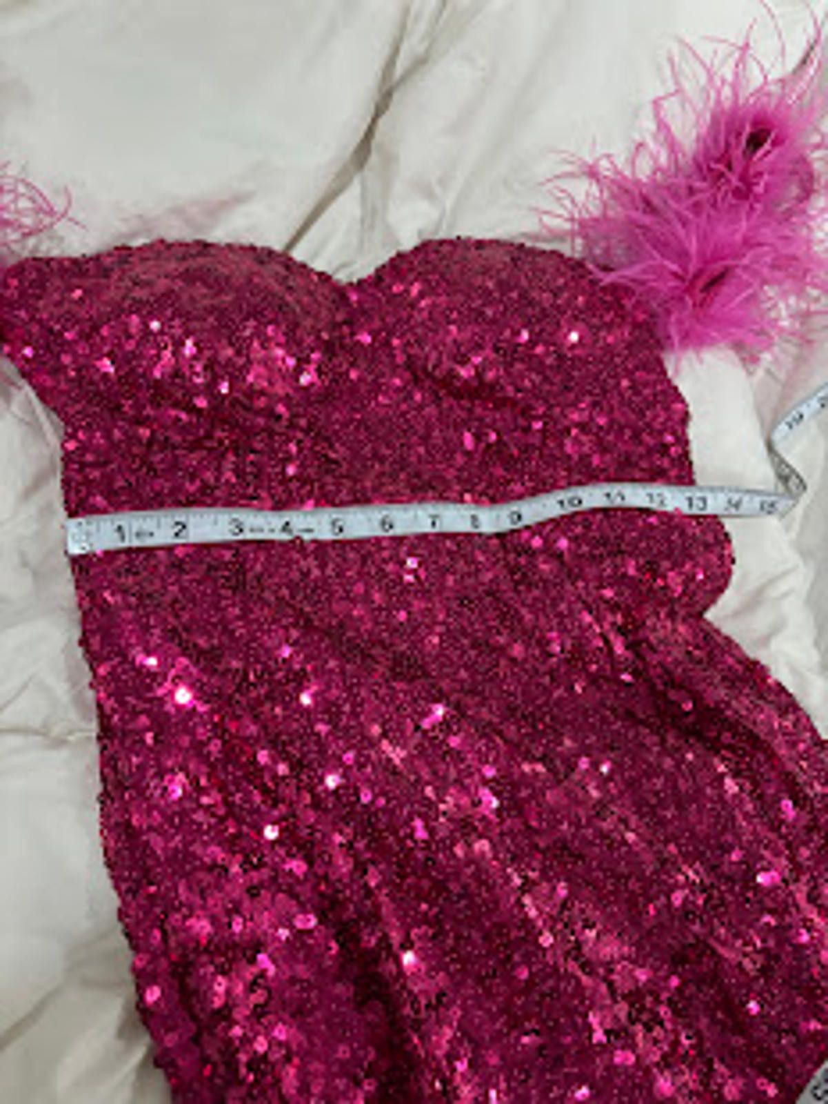 Other Faeriesty Pink Sequin Strapless Dress &Feather Detail Size M Size M / US 6-8 / IT 42-44 - 4 Thumbnail