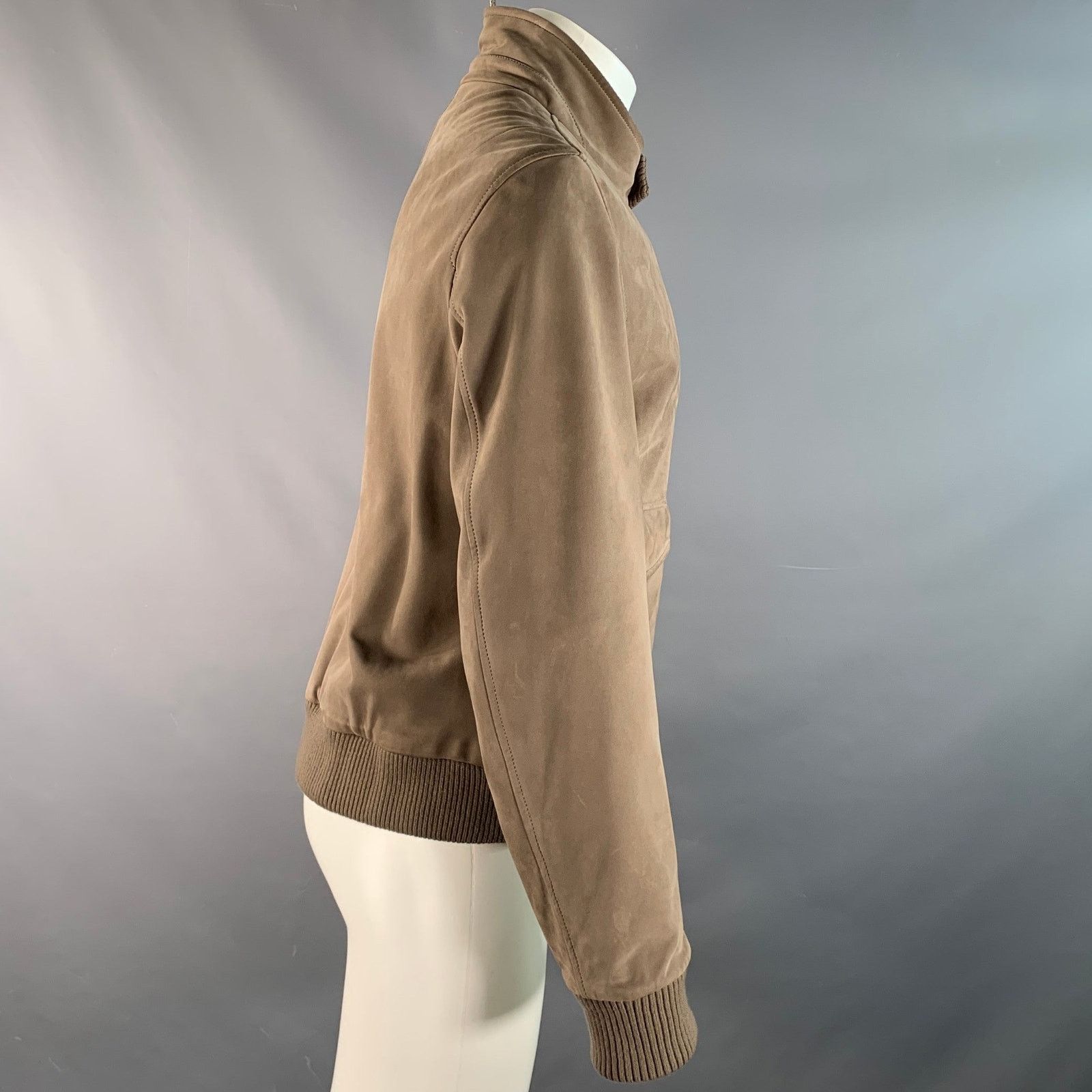 Loro Piana LORO PIANA M Brown Suede Herringbone Wool Reversible Jacket Size US M / EU 48-50 / 2 - 3 Thumbnail