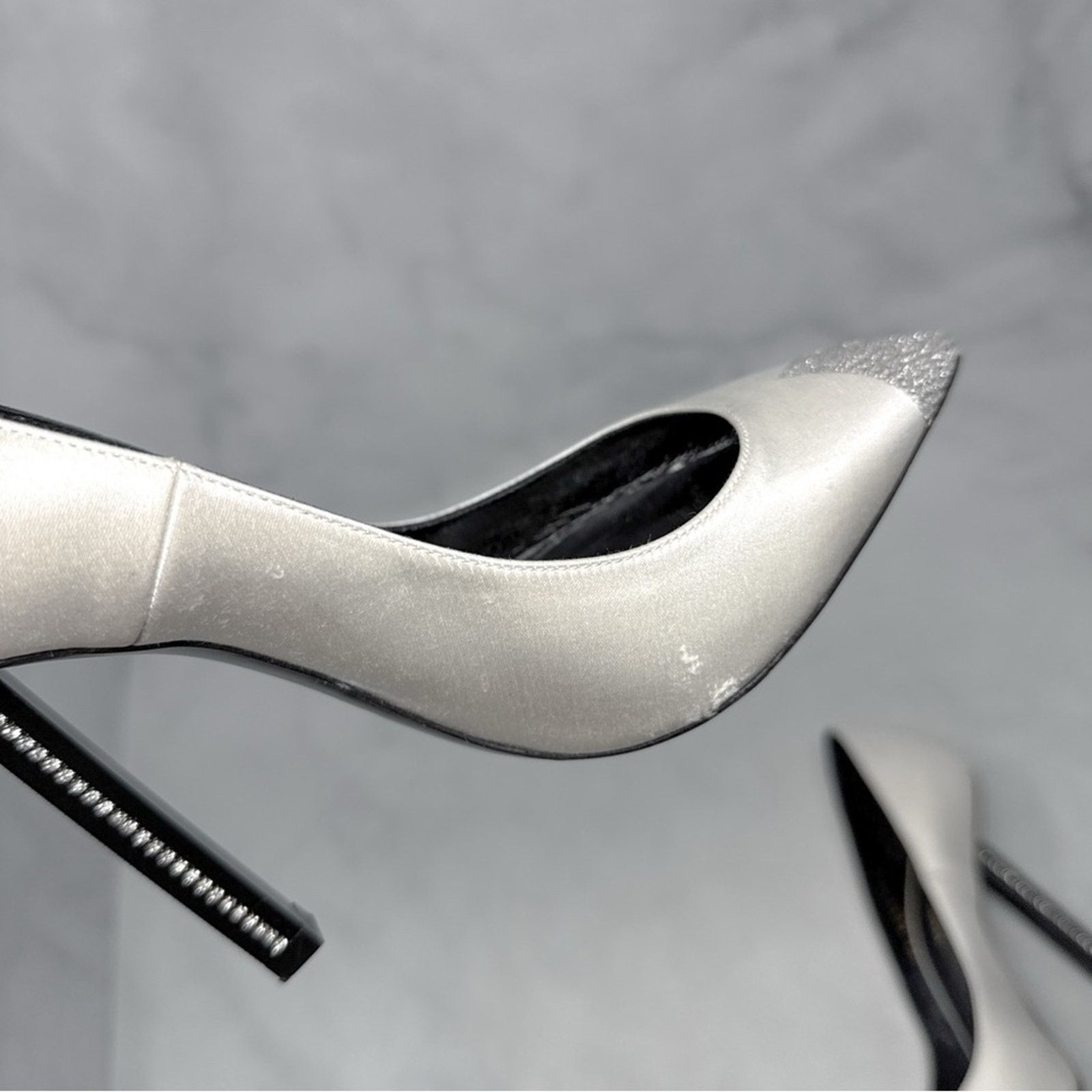 Saint Laurent Paris Saint Laurent Tower 110 Strass Silk Satin Pointed Toe Heels Size US 6.5 / IT 36.5 - 7 Thumbnail