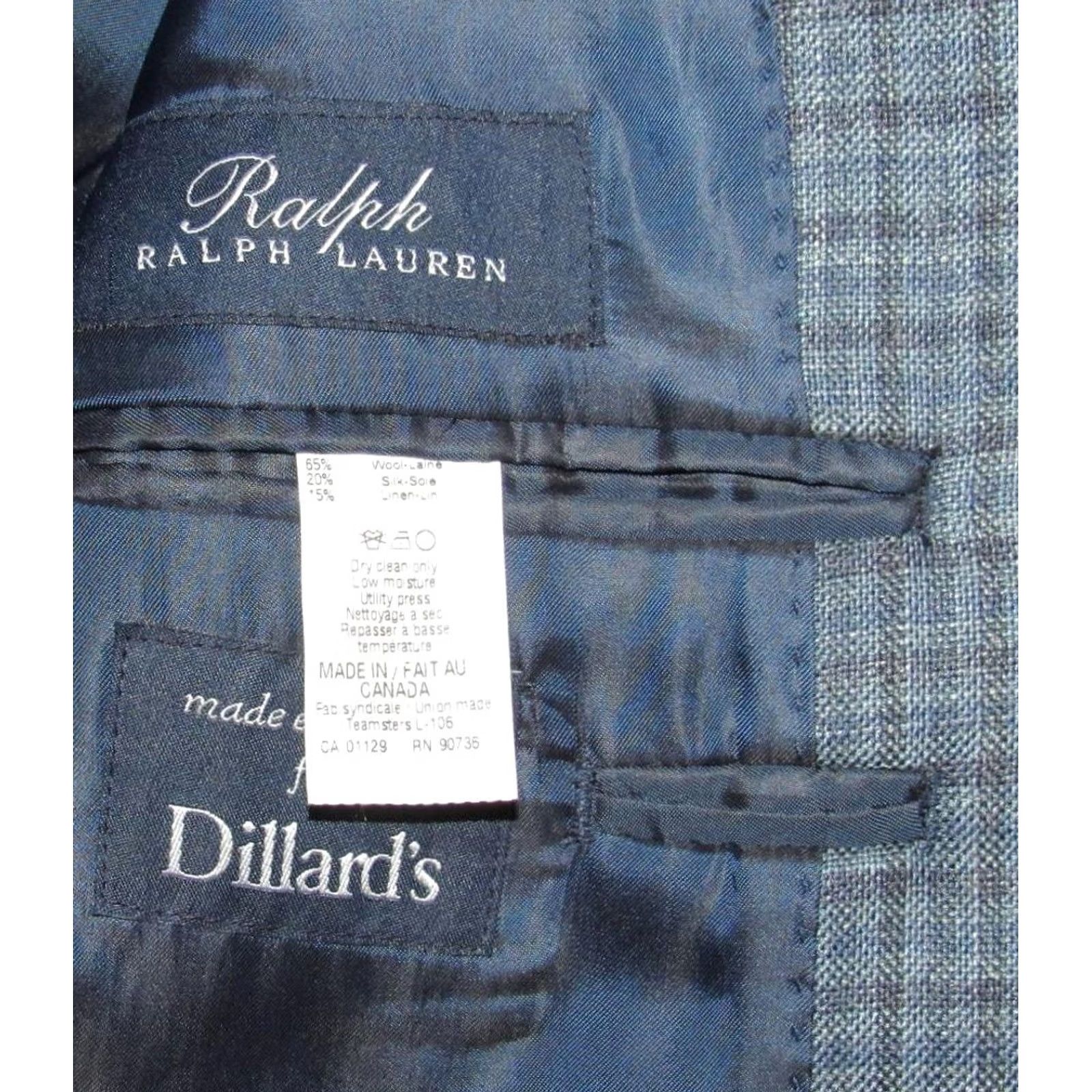 Ralph Lauren Polo Ralph Lauren Blazer Men's 42 Long Blue Plaid Wool Silk Linen Jacket Size US XL / EU 56 / 4 - 4 Thumbnail