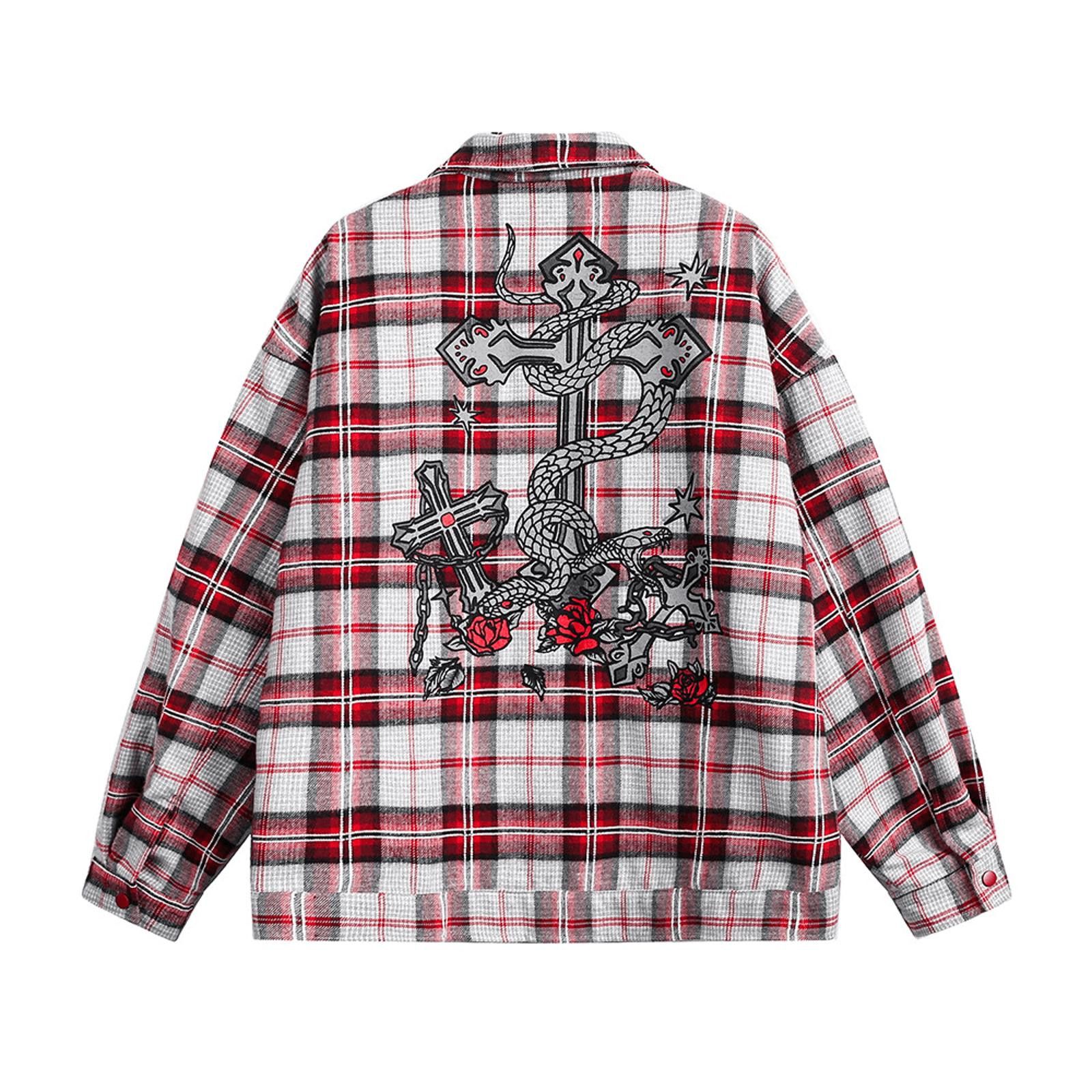 Cross Flannel Long Sleeve Shirt Jacket