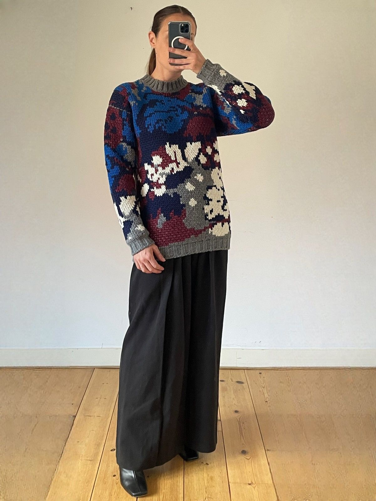 Joseph Joseph Chunky Merino Wool Floral Knit RRP €615 Size XS / US 0-2 / IT 36-38 - 3 Thumbnail