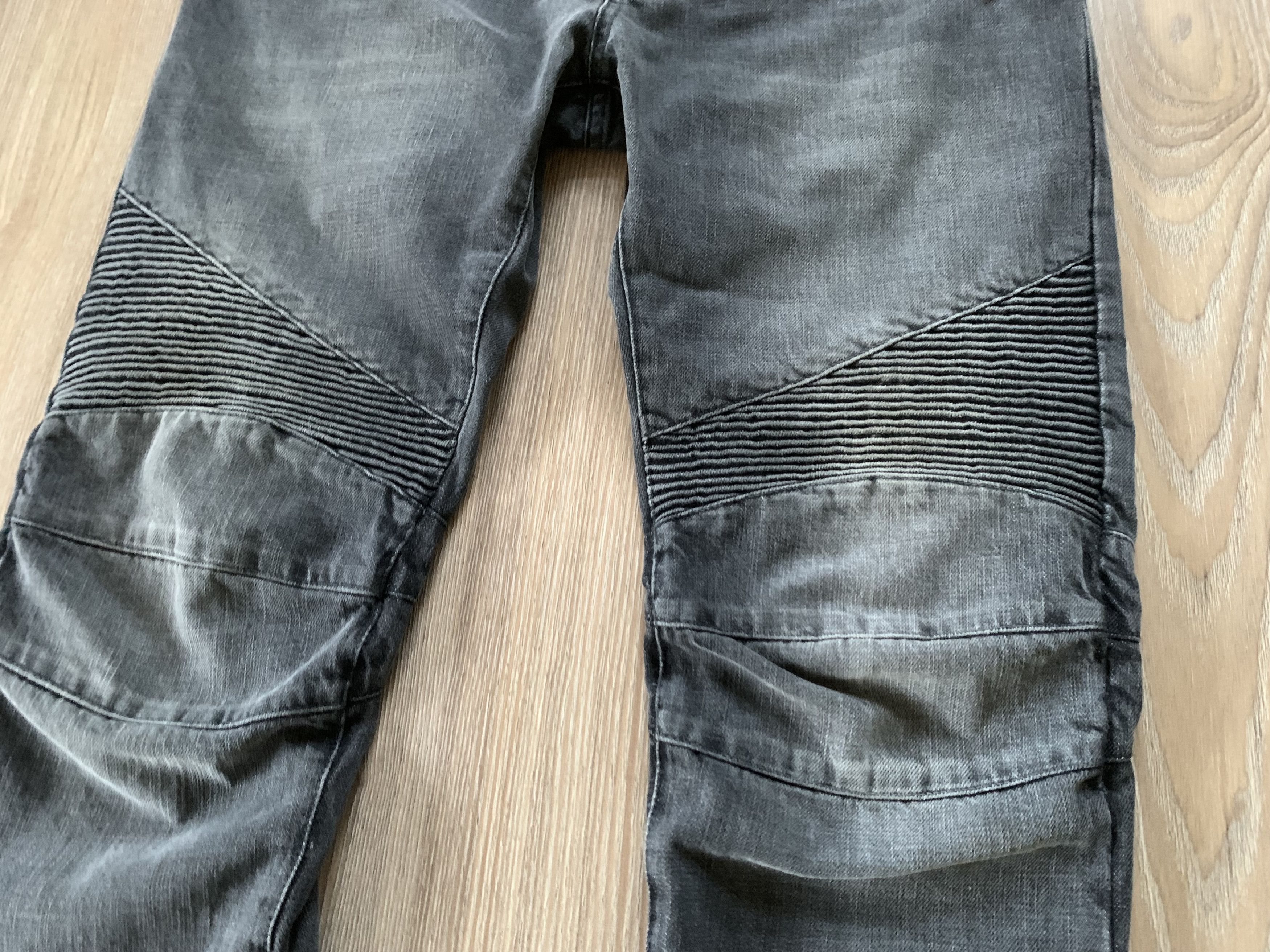 Balmain × Pierre Balmain Balmain Dark Grey Ribbed Biker Jeans Size US 32 / EU 48 - 4 Thumbnail