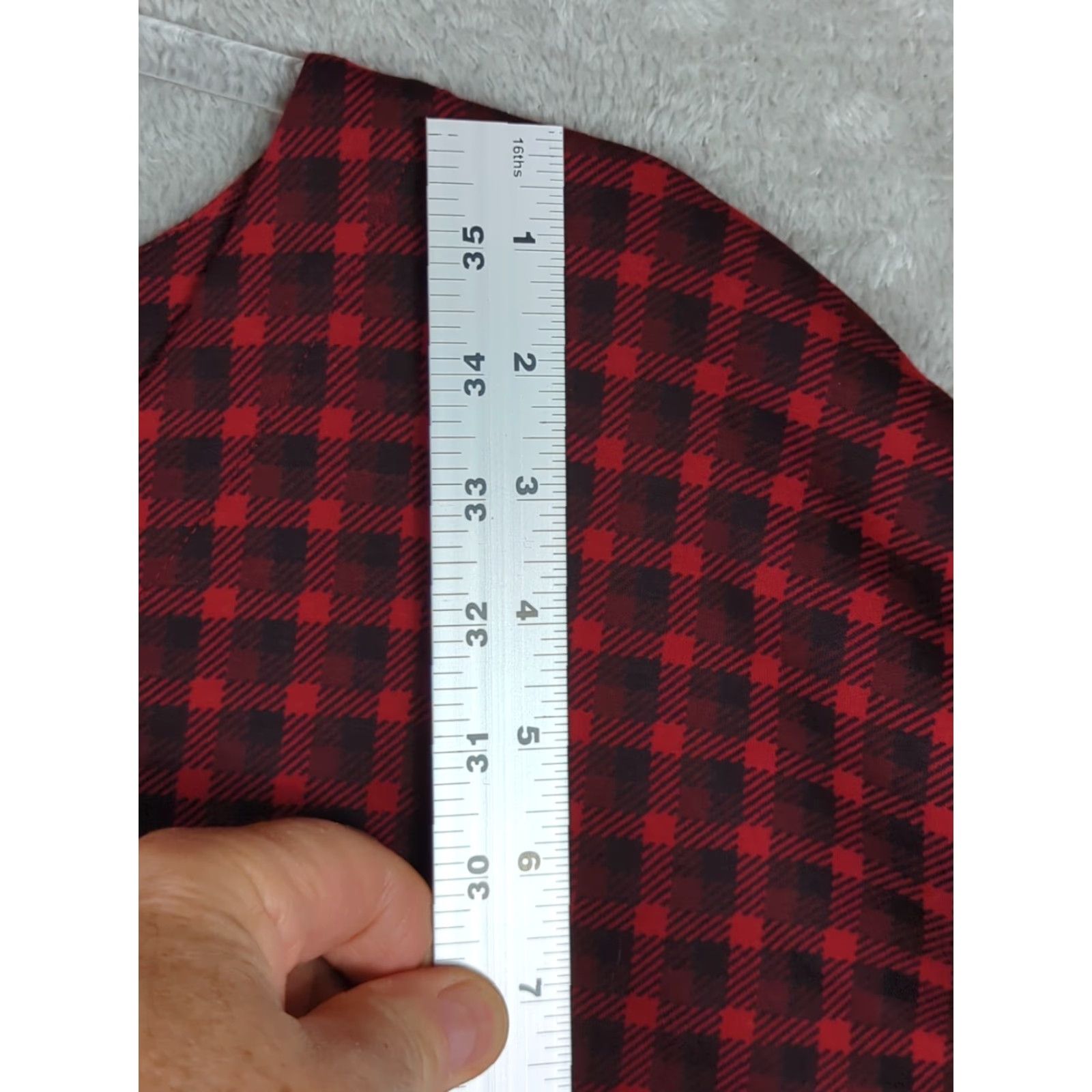 J. Jill J. Jill Tunic Shirt Regular M Red Plaid V-Neck Knit 100% Cotton Long Sleeve Casual All Seasons Womens Size M / US 6-8 / IT 42-44 - 5 Thumbnail