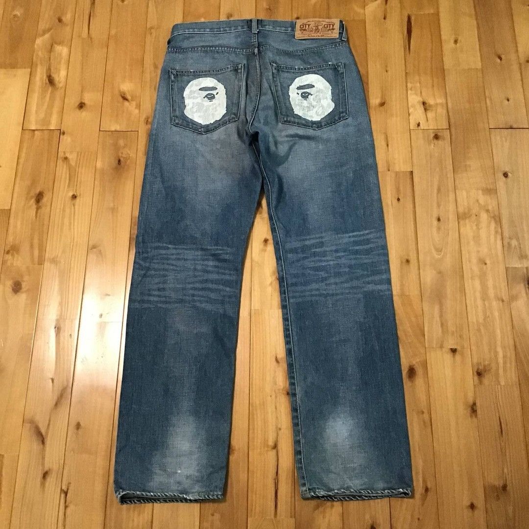Bape BAPE CAMO APE HEAD Denim Pants a bathing ape NIGO ★size M Size US 32 / EU 48 - 3 Thumbnail