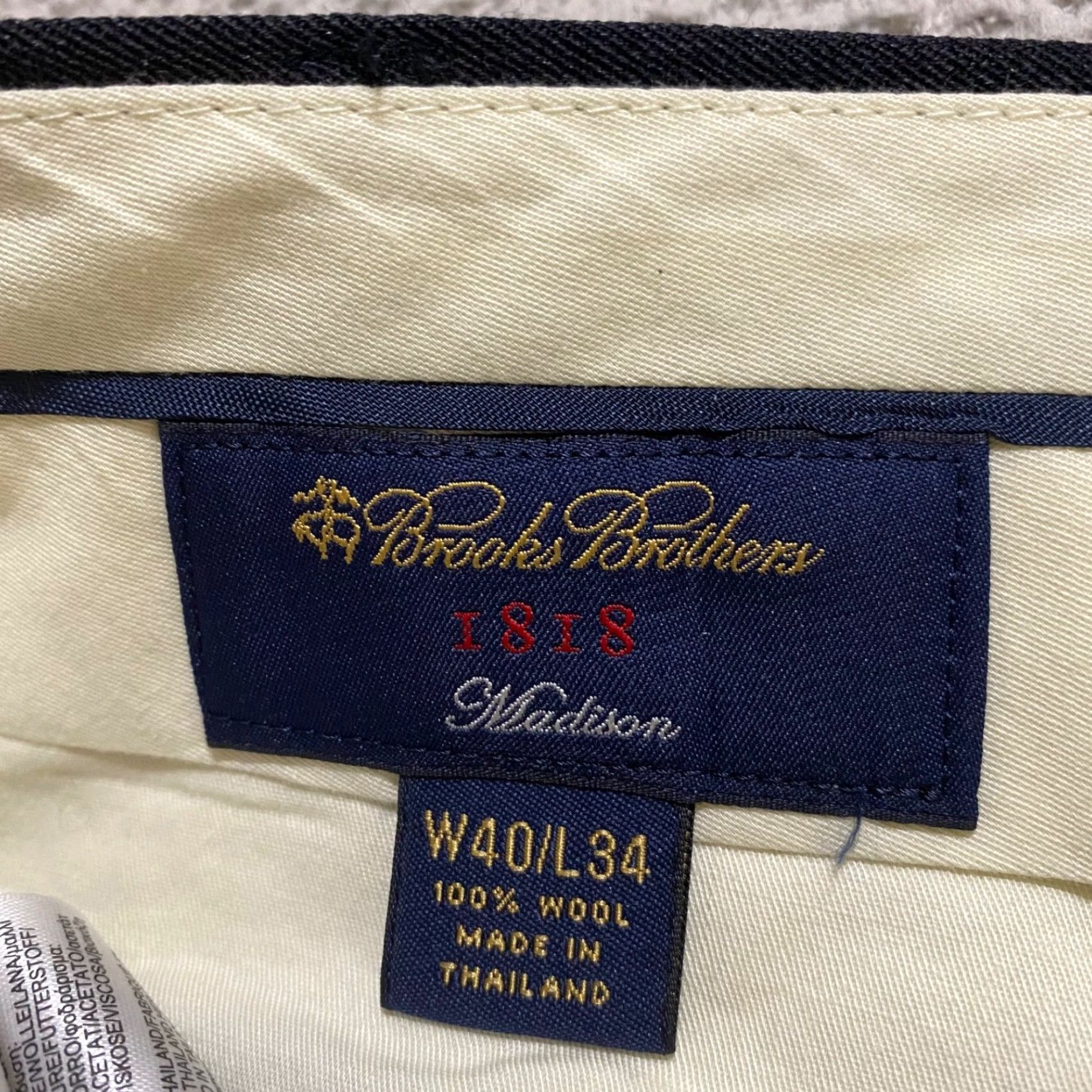 Brooks Brothers Brooks Brothers Dress Pants Gray Madison Relaxed Straight Mens 40x34 Wool Flat Front Regular Straight 31 Inseam Size US 40 / EU 56 - 3 Thumbnail