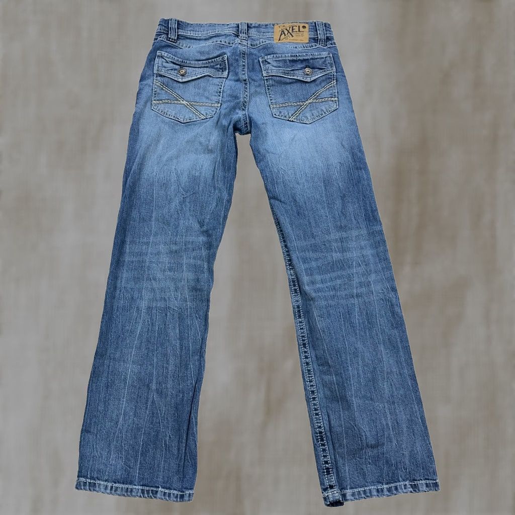 Denime AXEL Jeans Men 32x32 Slim Bootcut Medium Wash Denim Pants 5-Pocket Faded Blue Size US 32 / EU 48 - 1 Thumbnail
